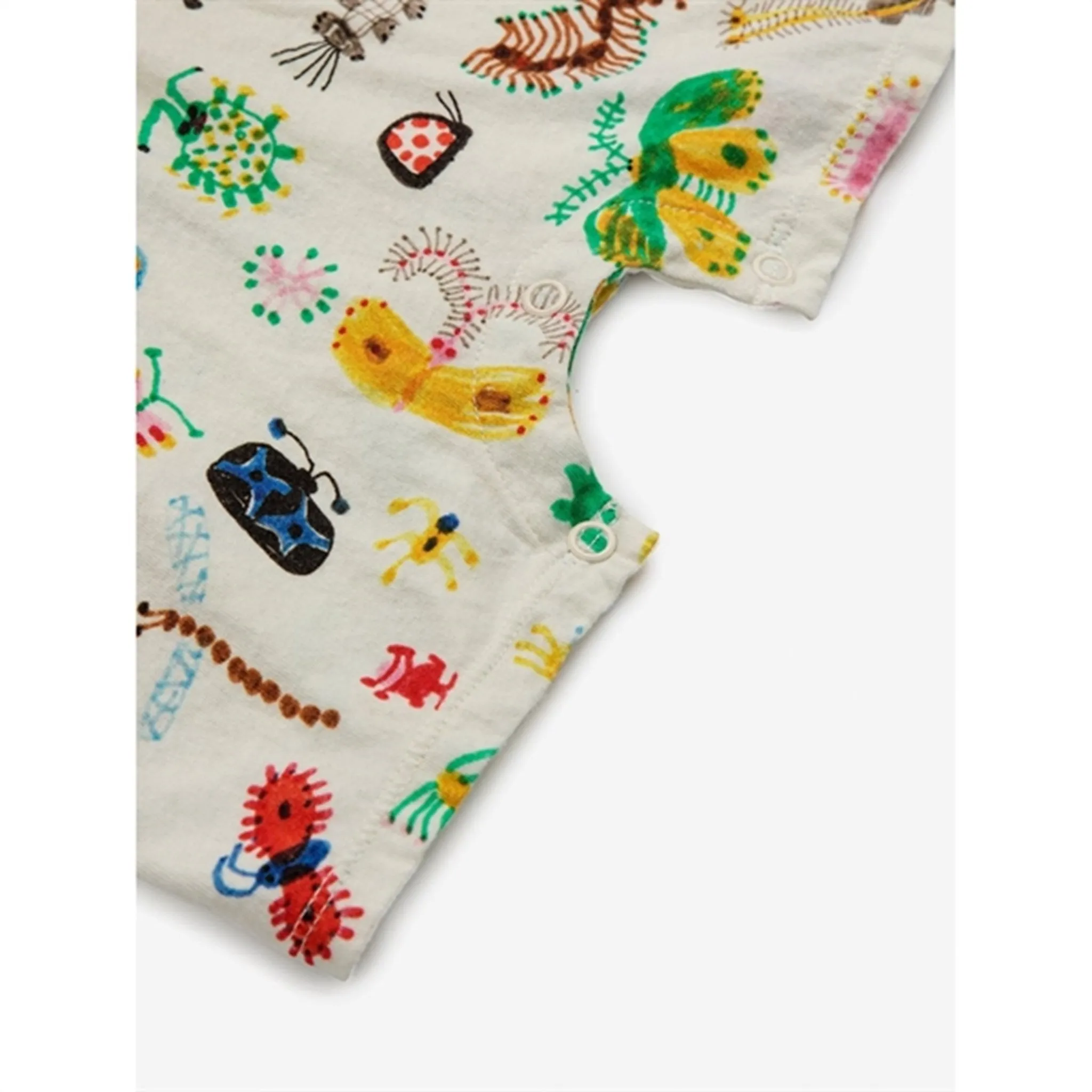 Bobo Choses Baby Fuuny Insects All Over Playsuit Short Sleeve Offwhite