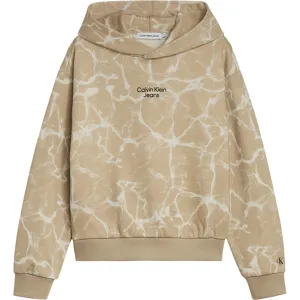 Calvin Klein Relaxed Hoodie Horseraddish Water Aop