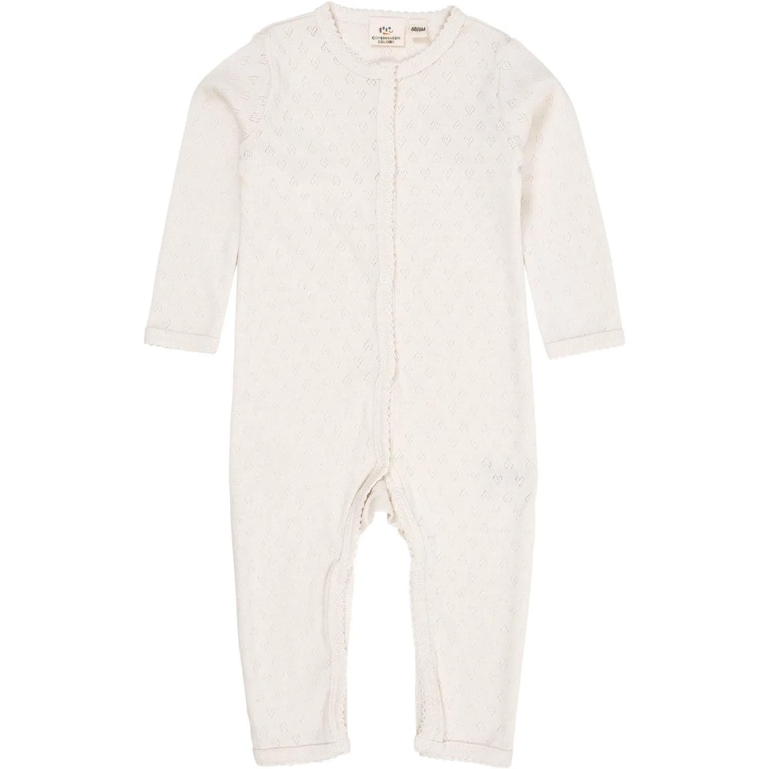 COPENHAGEN COLORS Cream Pointelle Heart Full Body