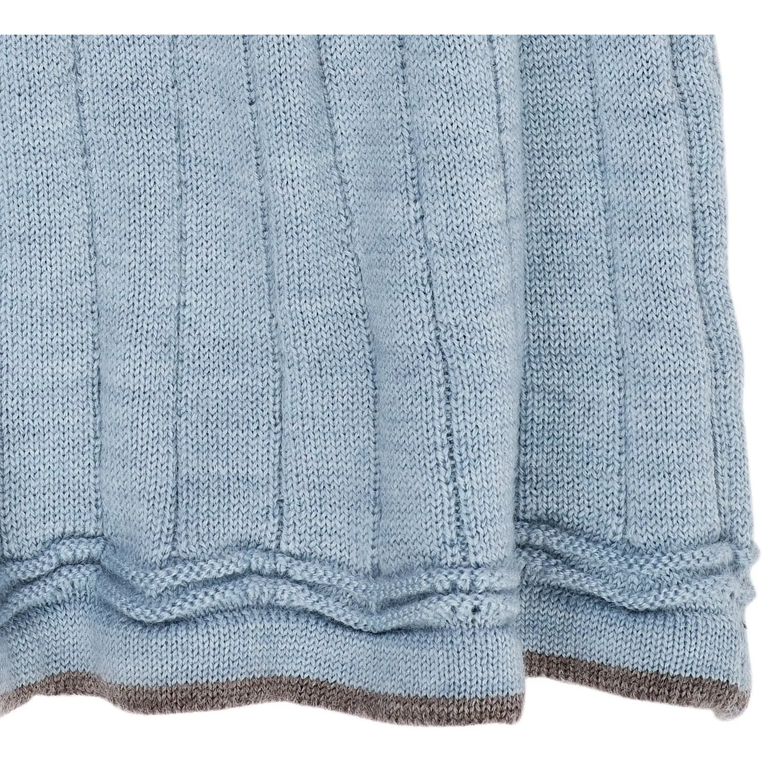 COPENHAGEN COLORS Dusty Blue/Natural Mel Combi Merino Polo Dress