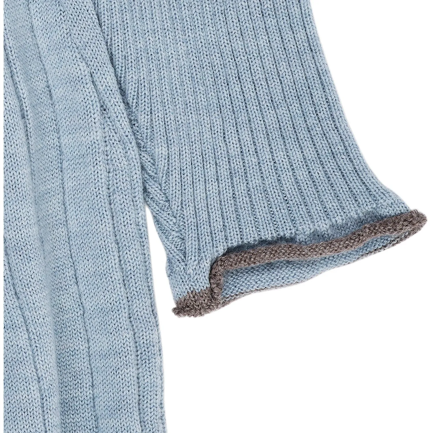 COPENHAGEN COLORS Dusty Blue/Natural Mel Combi Merino Polo Dress