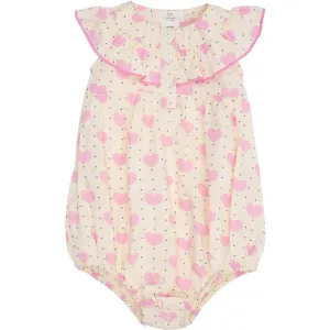 COPENHAGEN COLORS Heart Aop Heart & Dots Romper W Frill