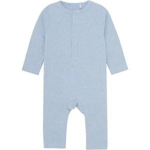 FIXONI Blue Fog Melange Romper LS Mlange Rib