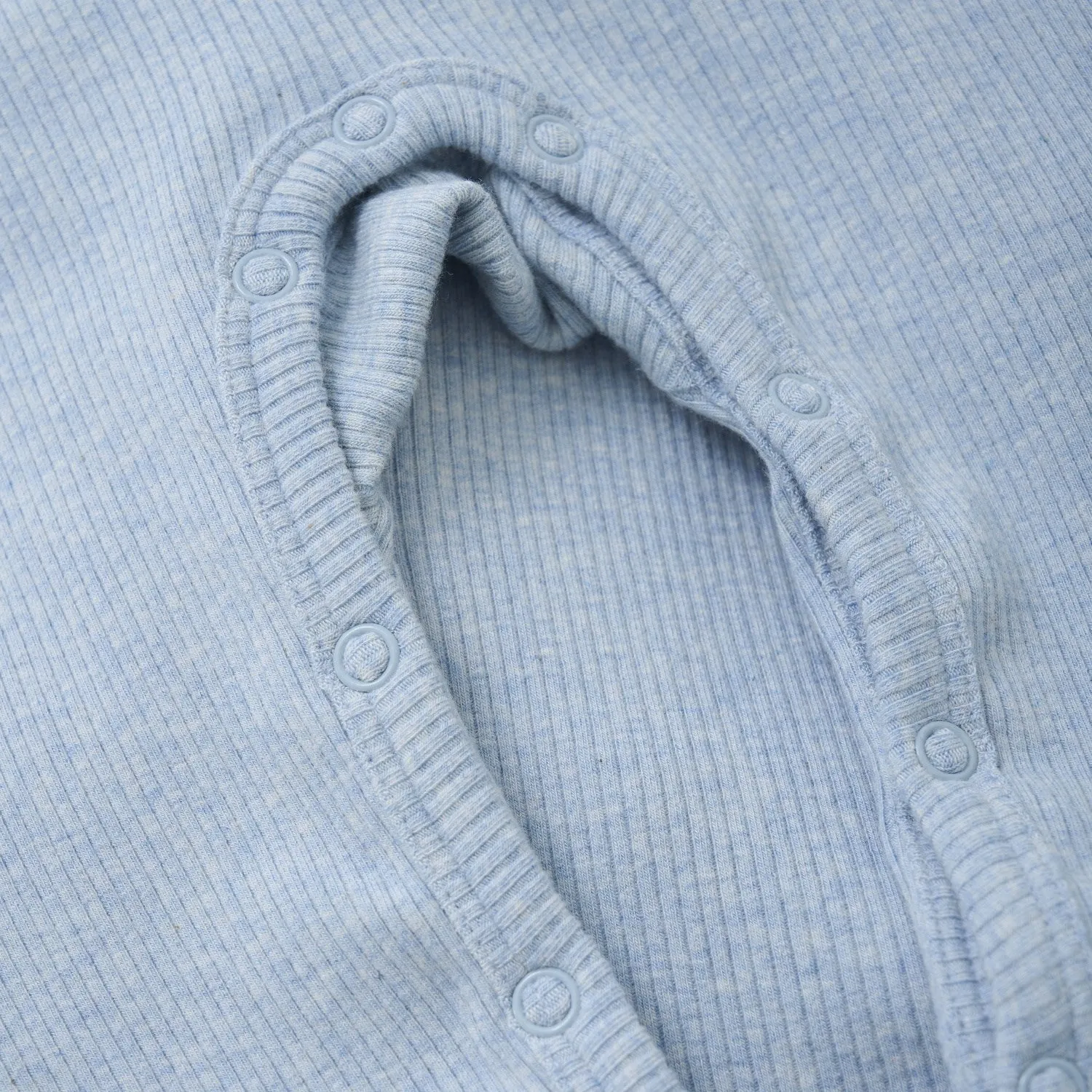 FIXONI Blue Fog Melange Romper LS Mlange Rib