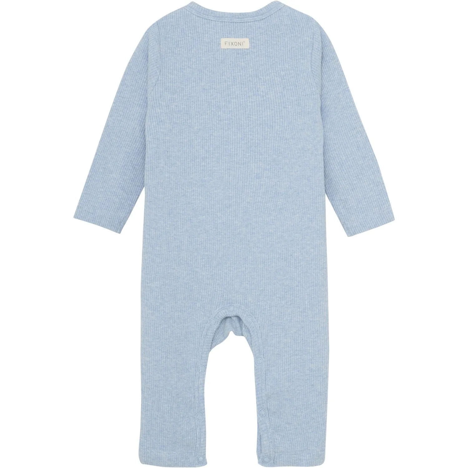 FIXONI Blue Fog Melange Romper LS Mlange Rib