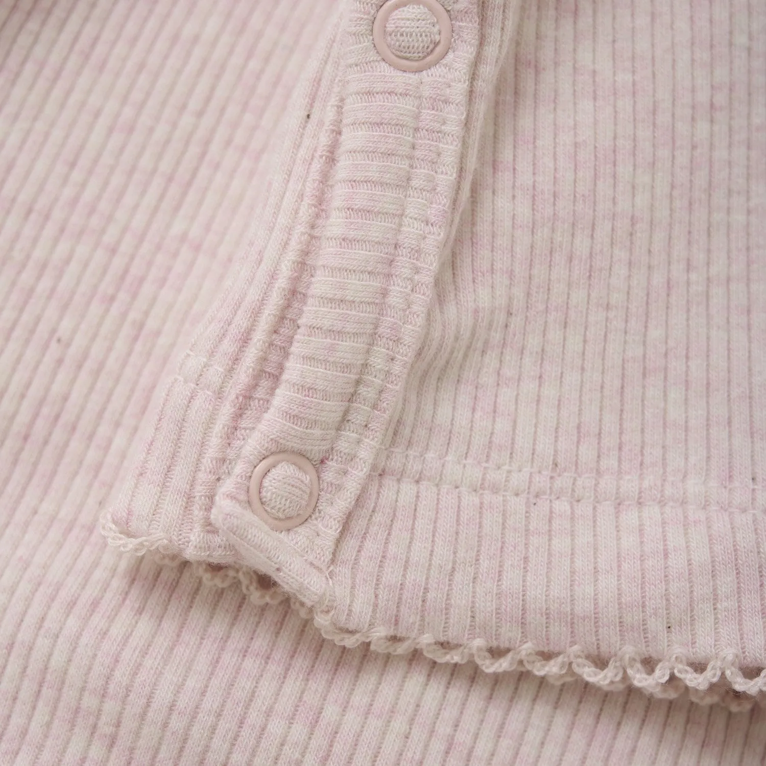 FIXONI Hushed Violet Melange Romper LS Mlange Rib