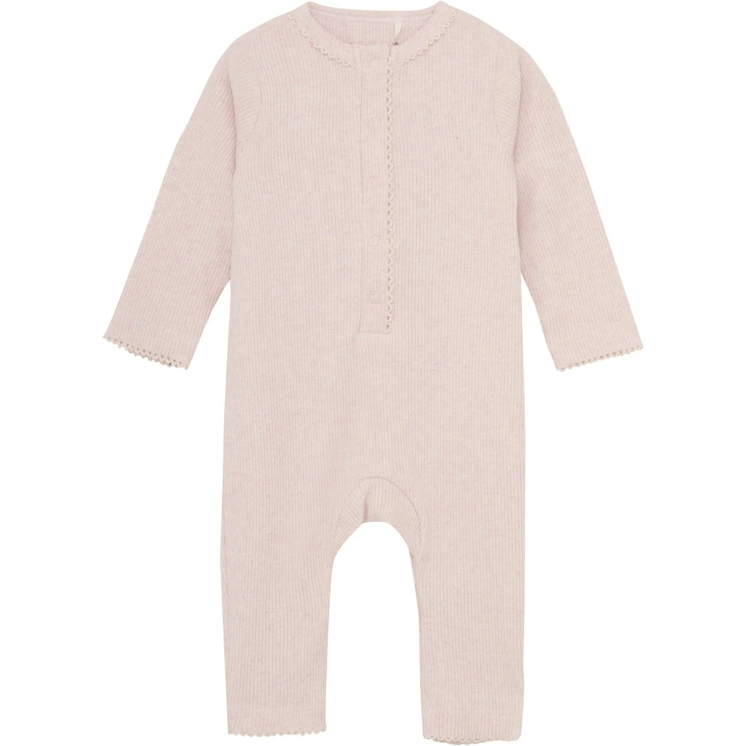 FIXONI Hushed Violet Melange Romper LS Mlange Rib