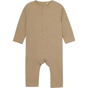 FIXONI Macaroon Melange Romper LS Mlange Rib