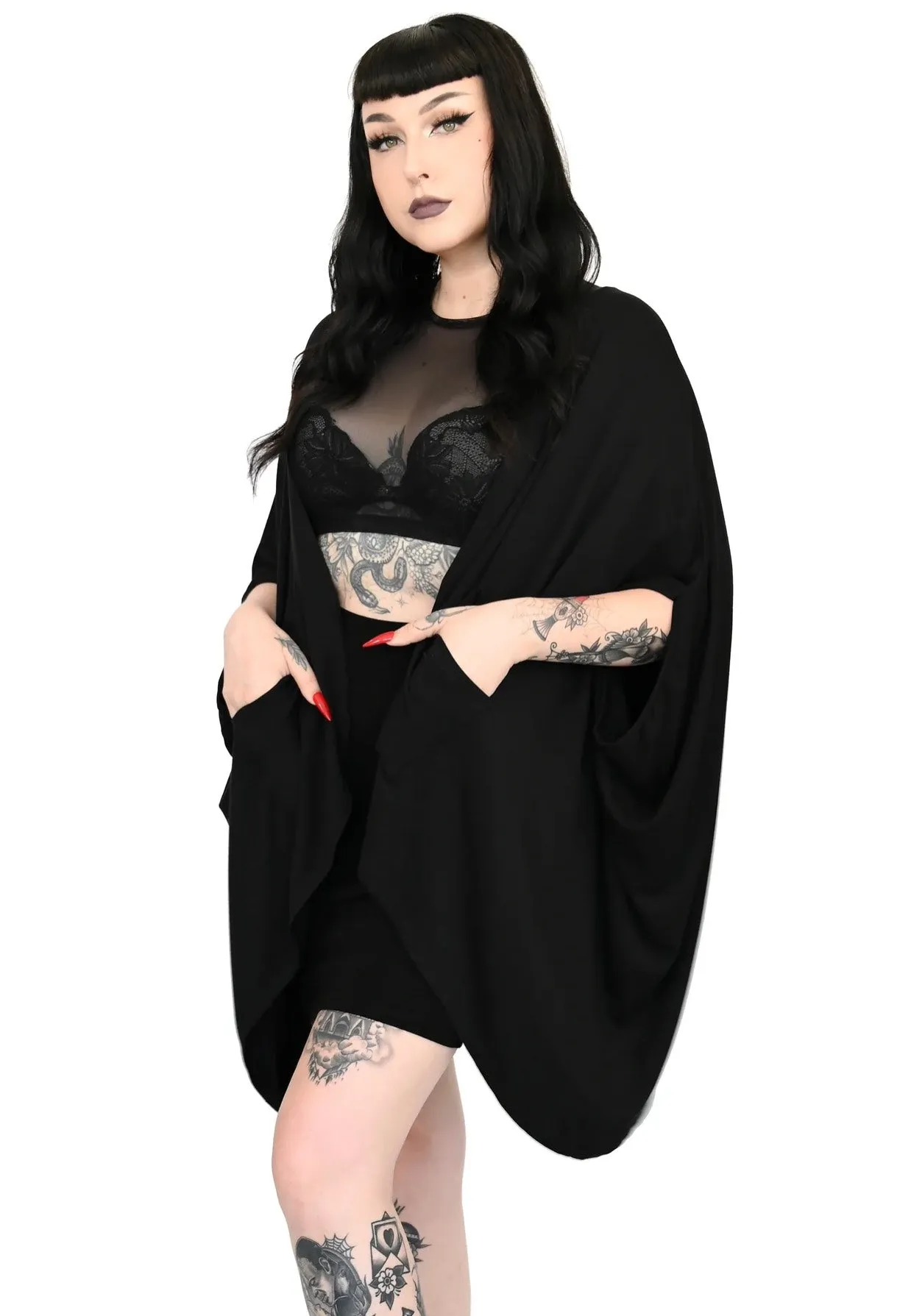 Foxblood - Batty Oversized Black - Cardigan