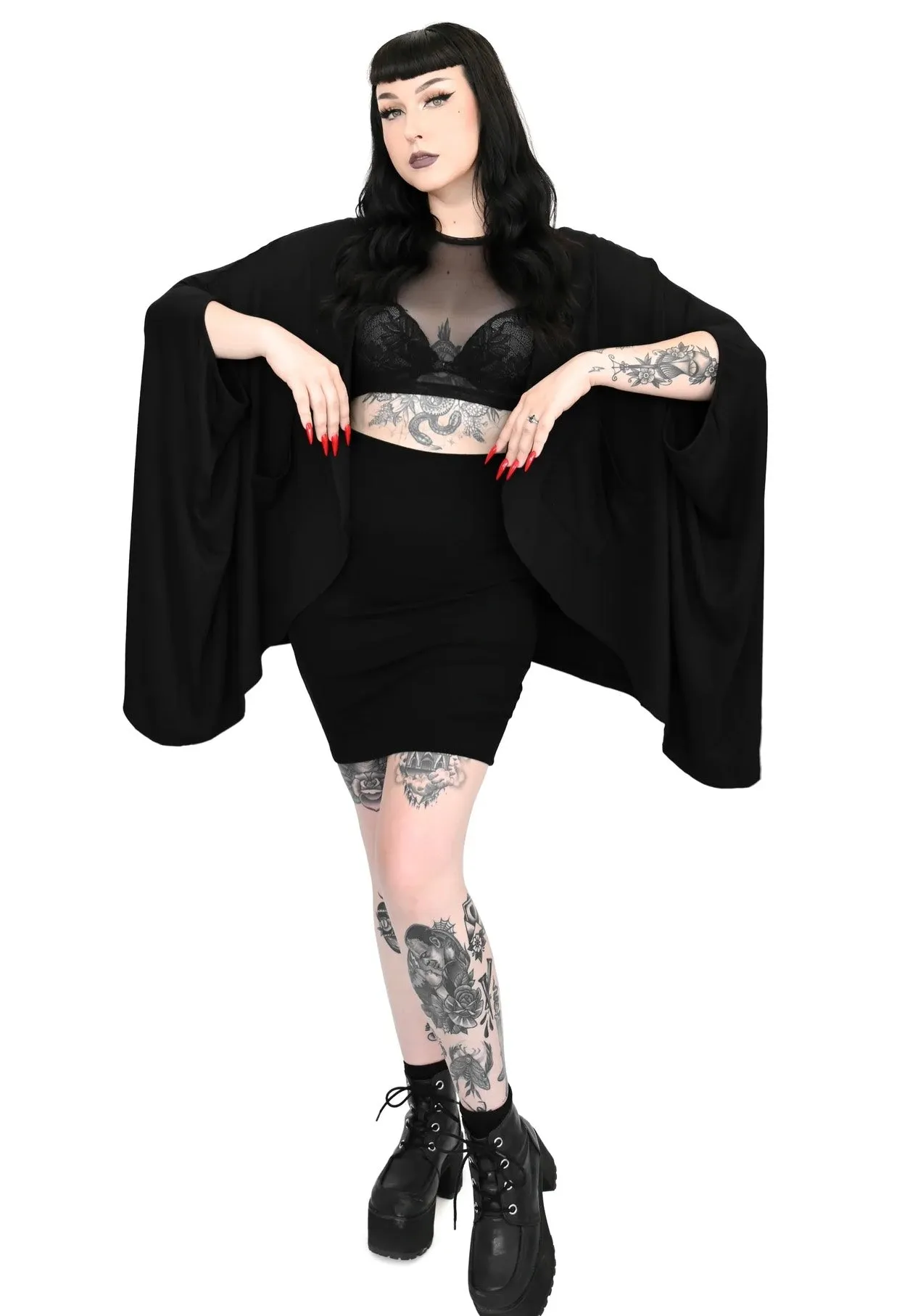 Foxblood - Batty Oversized Black - Cardigan