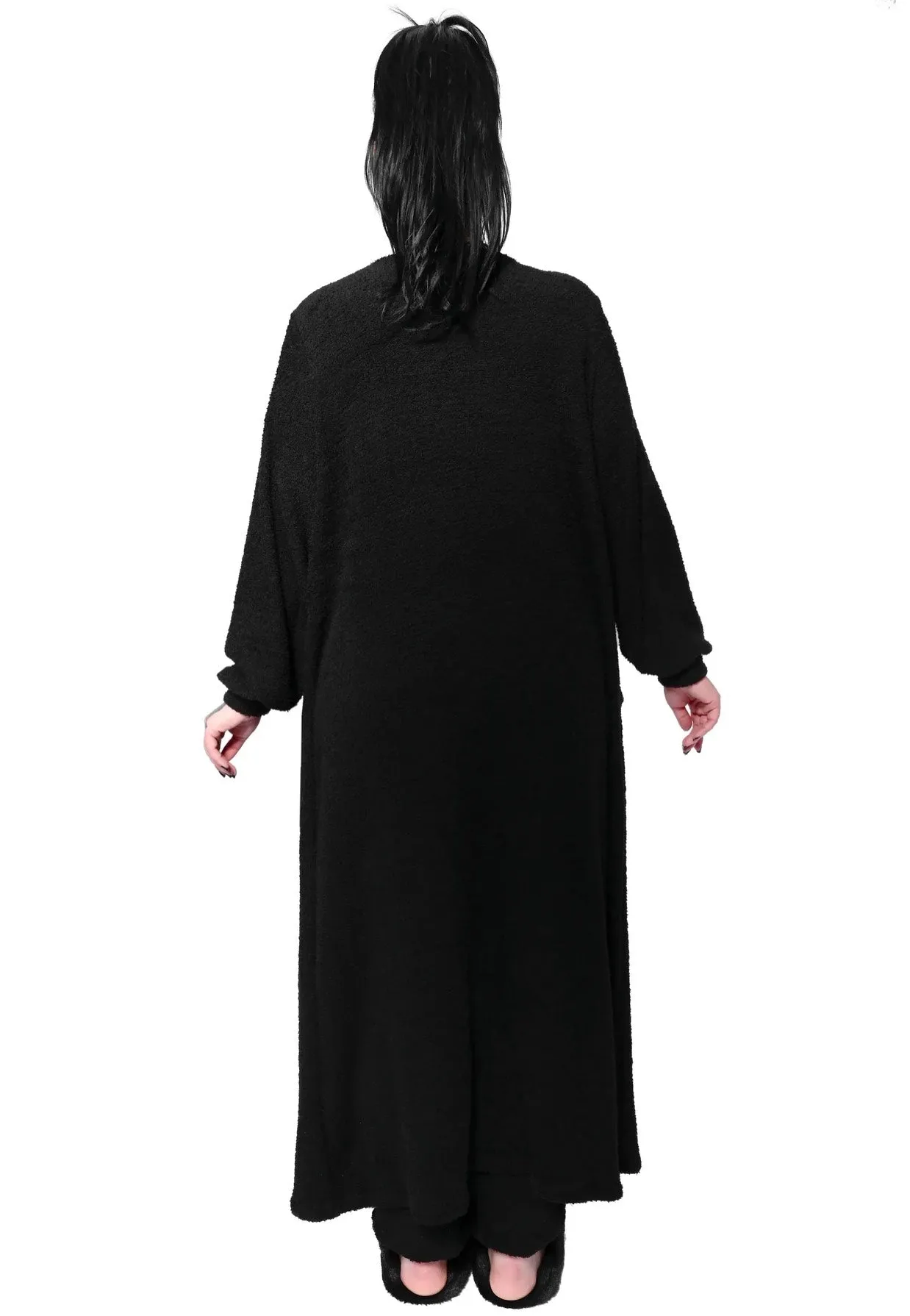 Foxblood - Fuzzy Teddy Lounge Duster Black - Cardigan