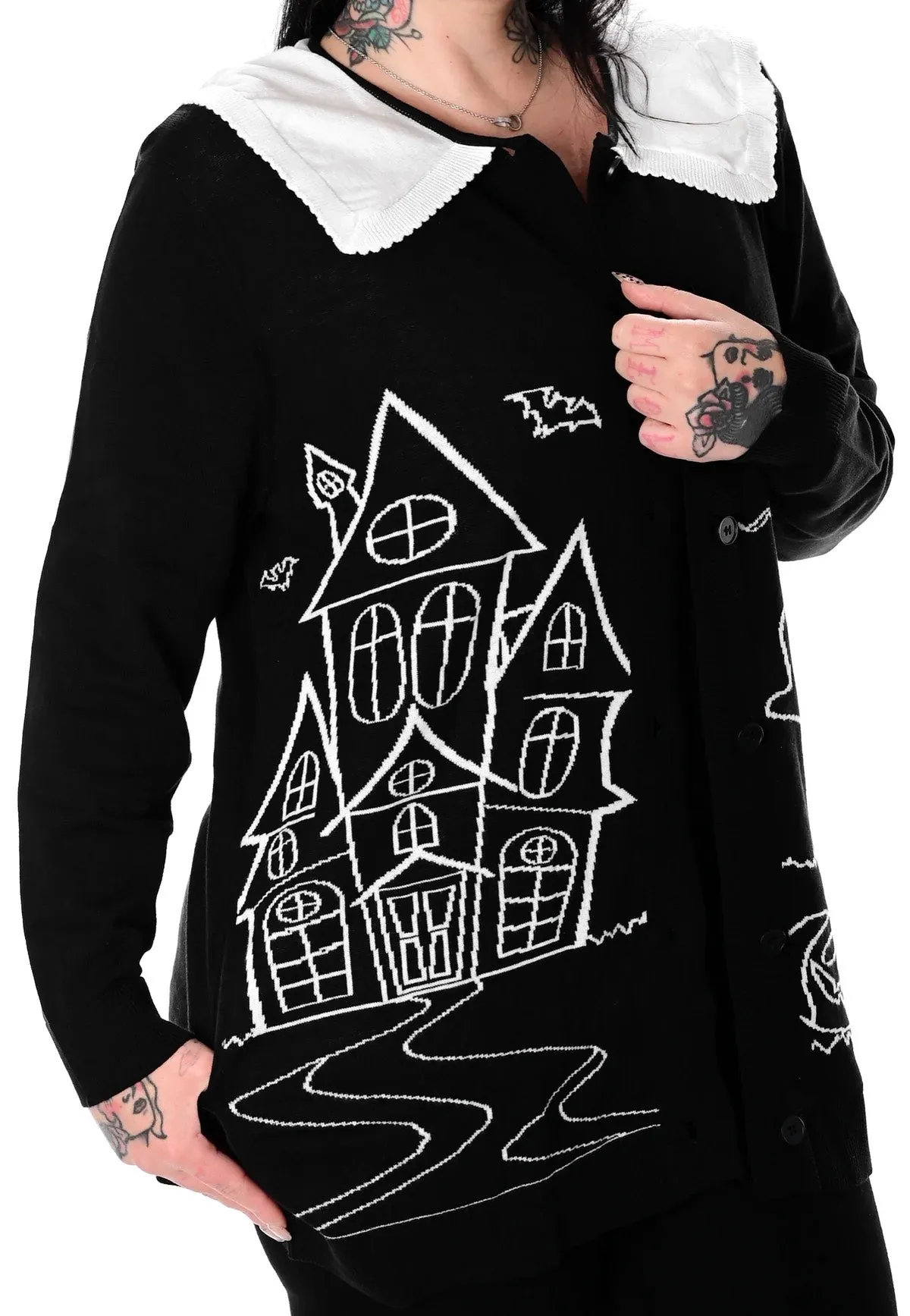 Foxblood - Haunted House Collar Black - Cardigan