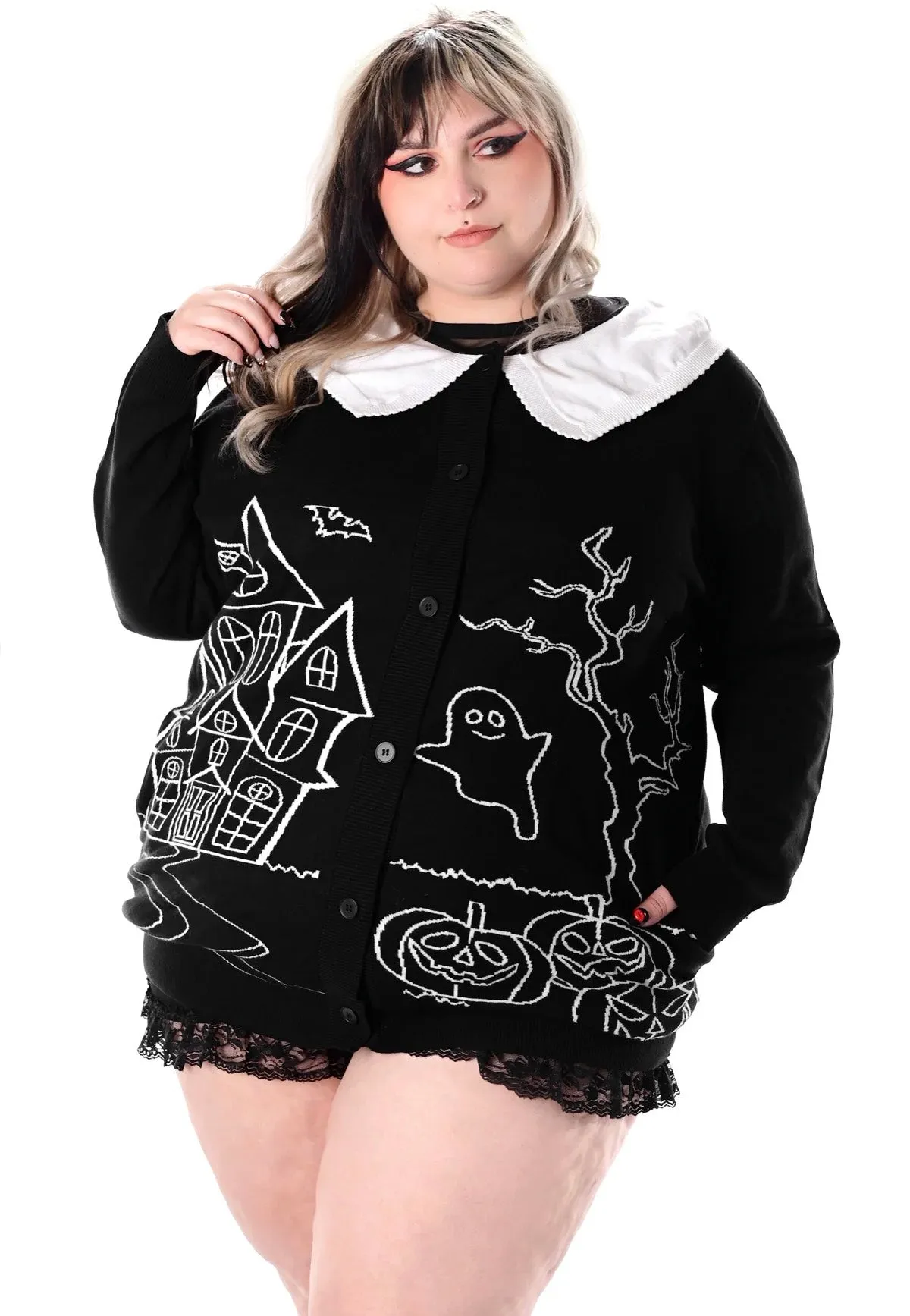 Foxblood - Haunted House Collar Black - Cardigan
