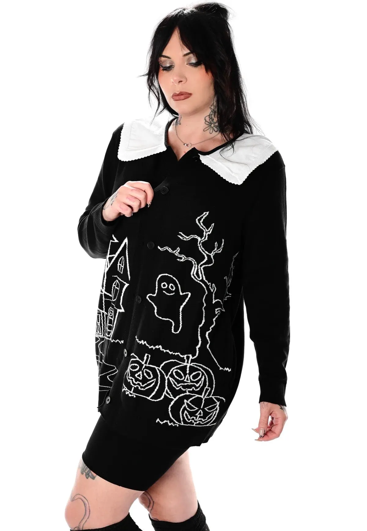 Foxblood - Haunted House Collar Black - Cardigan