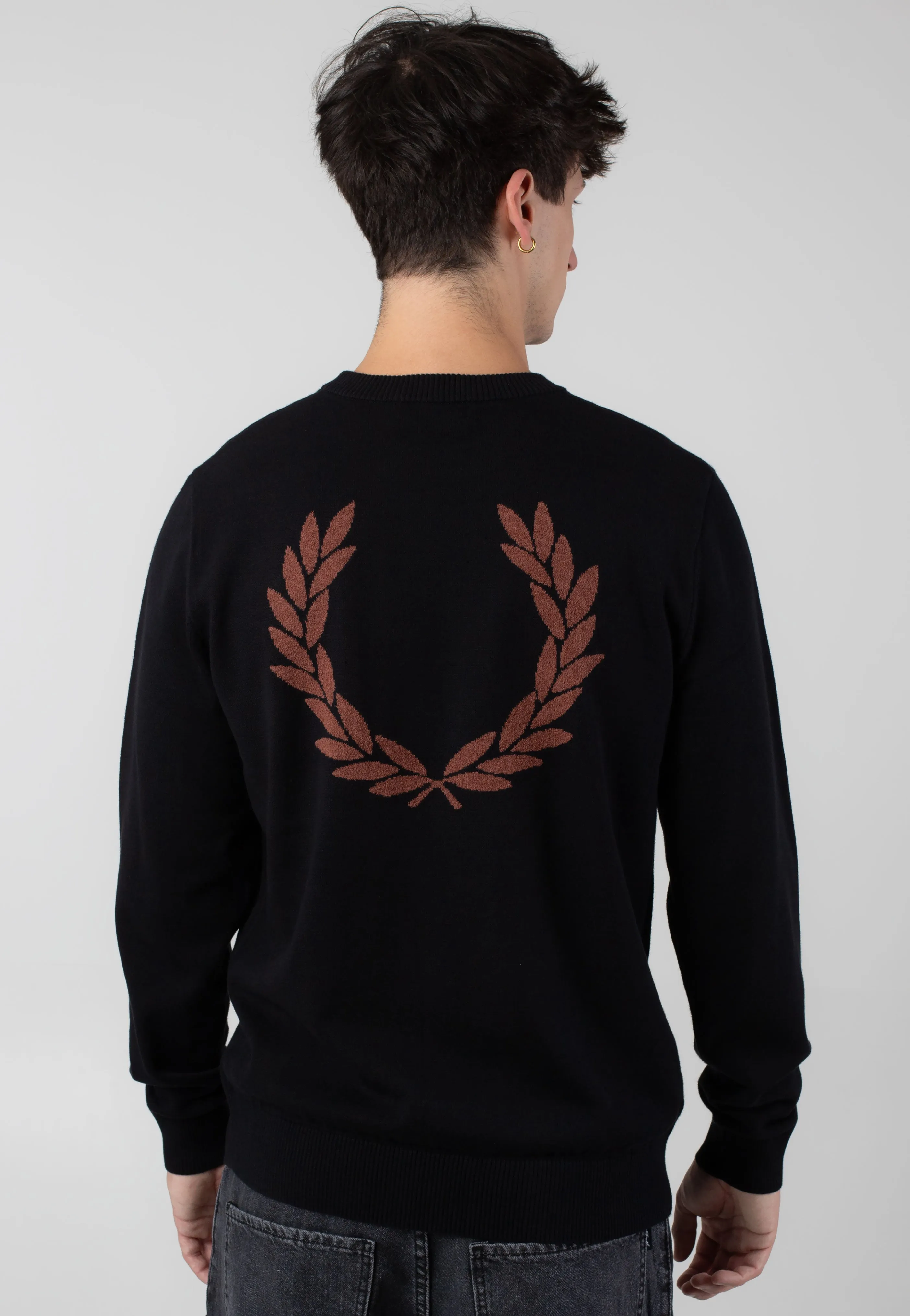 Fred Perry - Boucle Laurel Wreath Black - Pullover