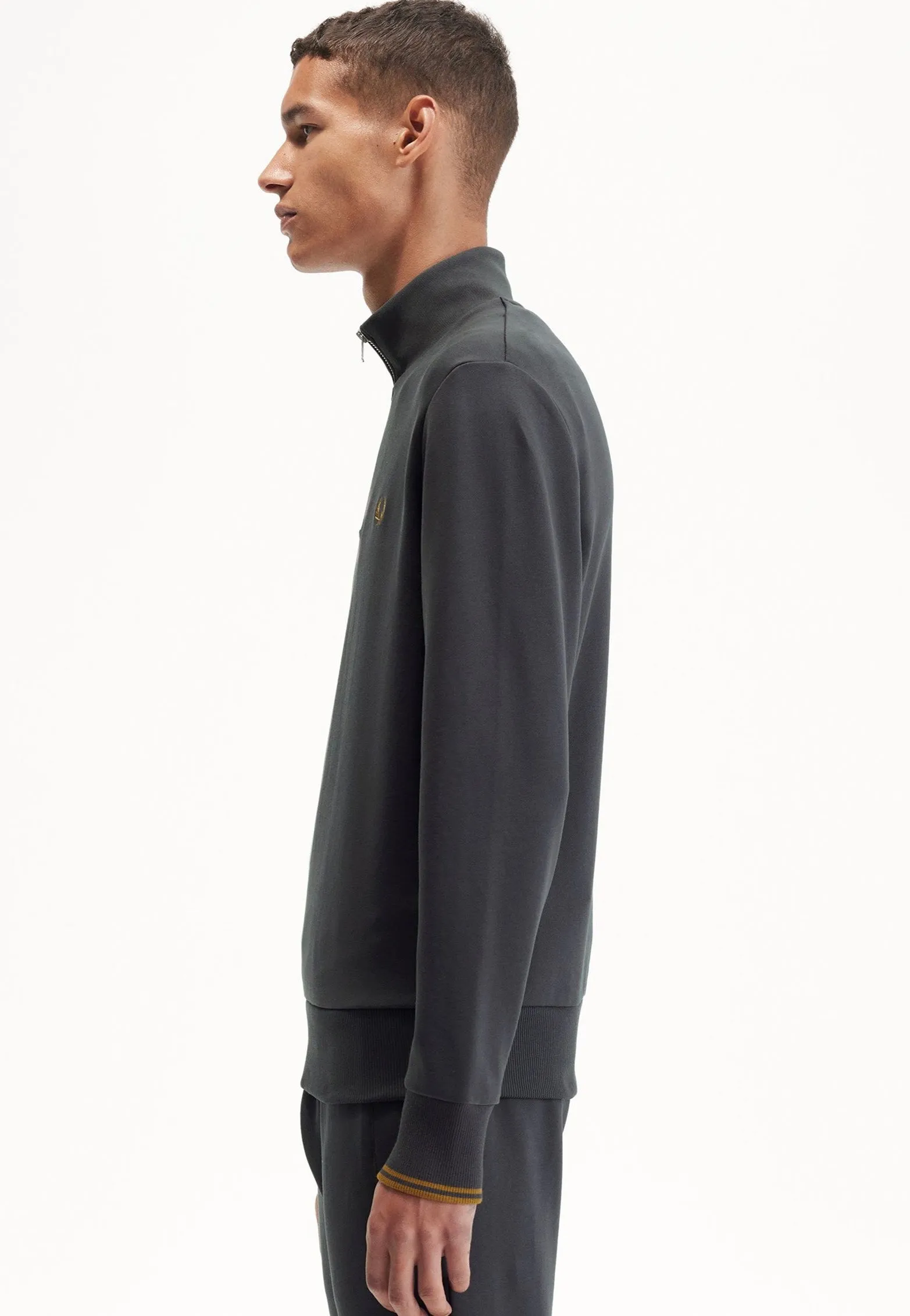Fred Perry - Half Zip Anchor Grey/Dark Caramel - Pullover