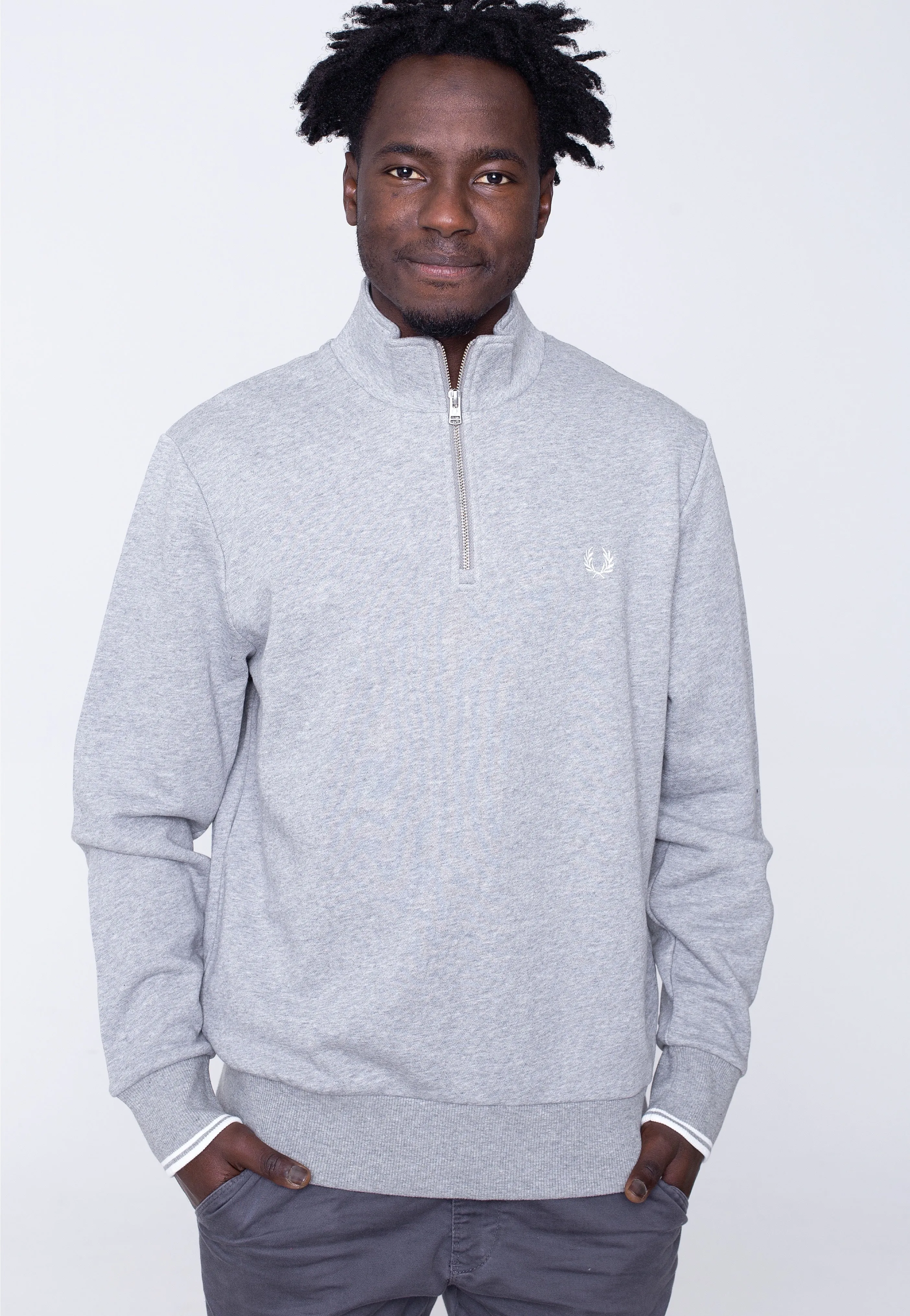 Fred Perry - Half Zip Steel Marl - Pullover