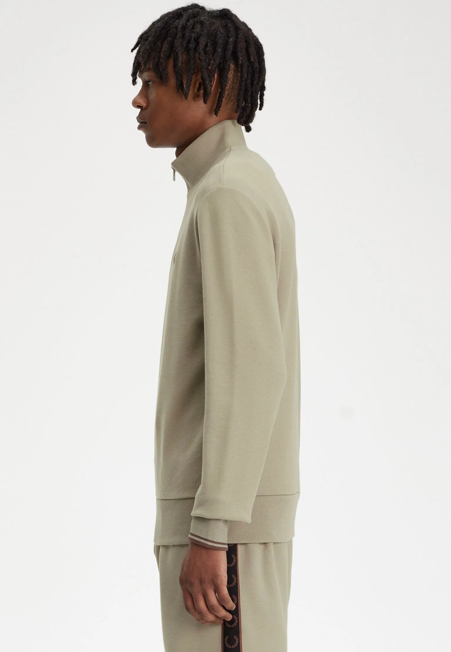 Fred Perry - Half Zip Warm Grey/Brick - Pullover