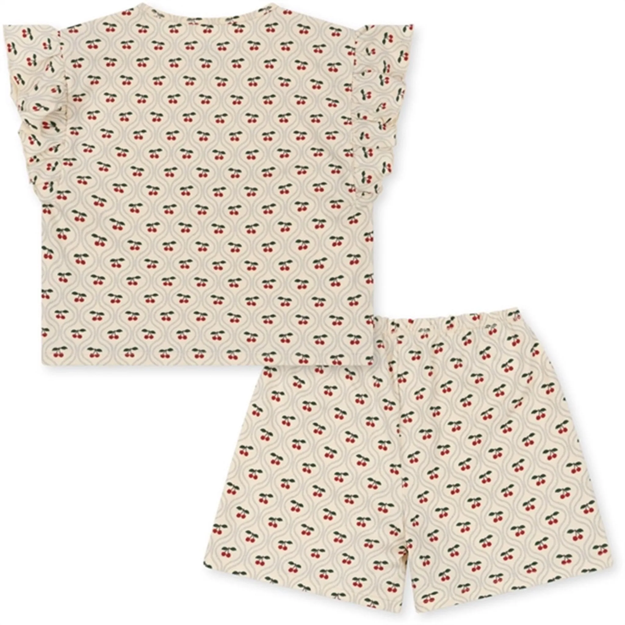 Konges Sljd Cherry Motif 2-pack Lin Frill Set