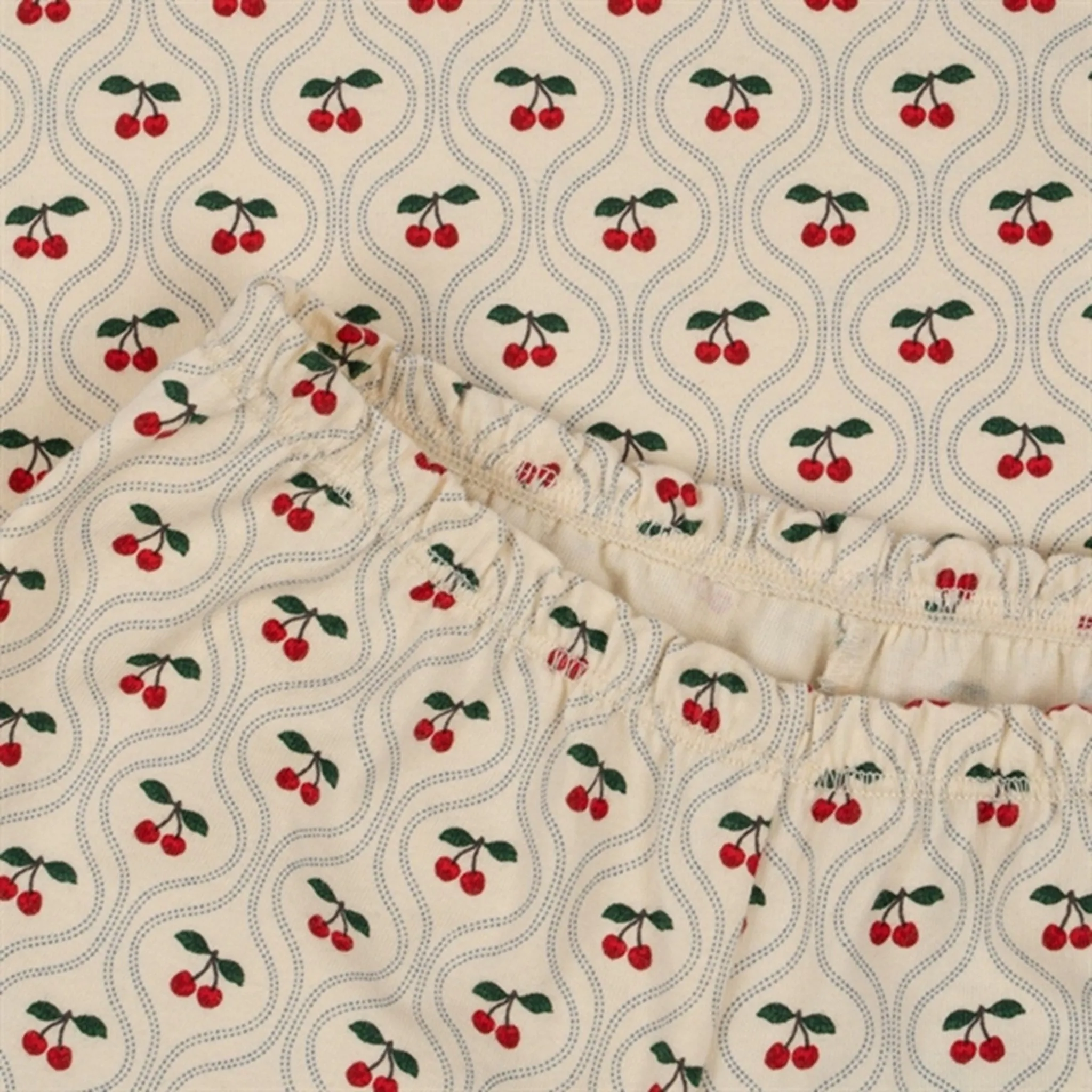 Konges Sljd Cherry Motif 2-pack Lin Frill Set