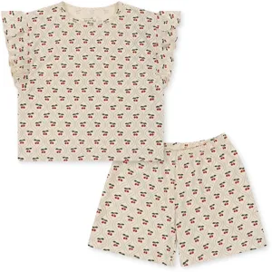 Konges Sljd Cherry Motif 2-pack Lin Frill Set