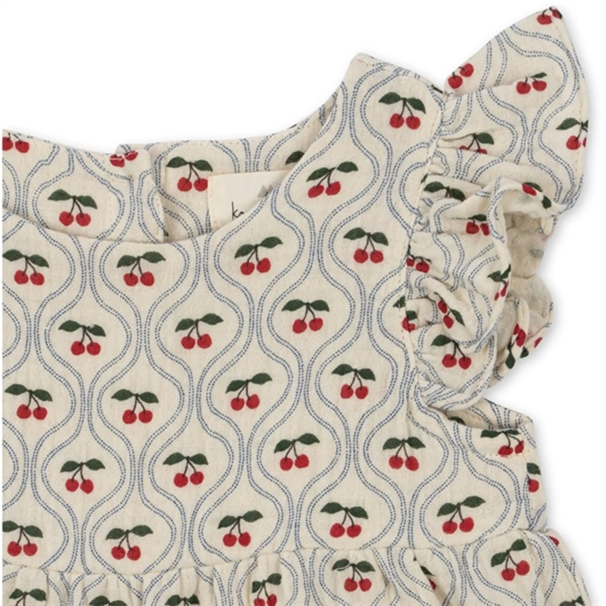 Konges Sljd Cherry Motif Coco Frill Romper