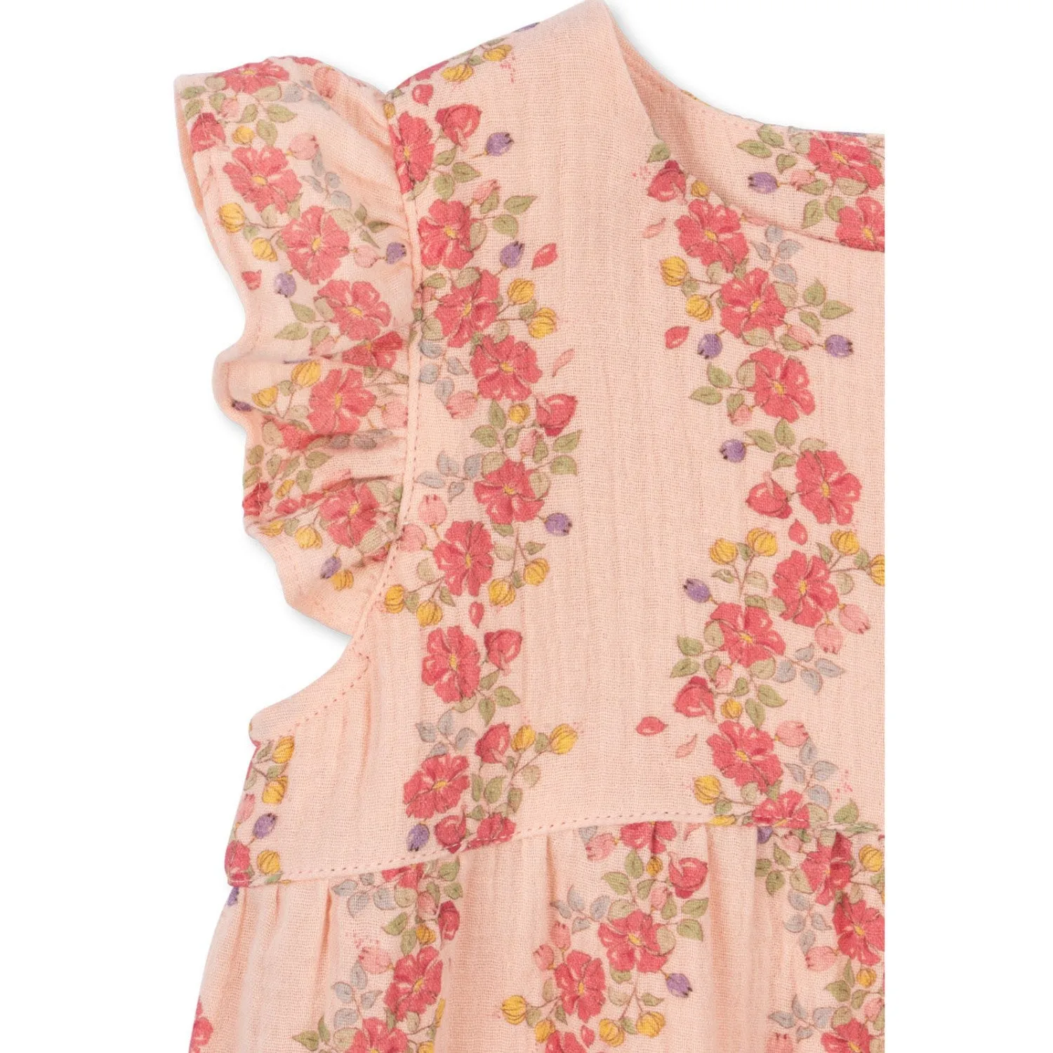 Konges Sljd Floria Pink Coco Frill Romper Gots