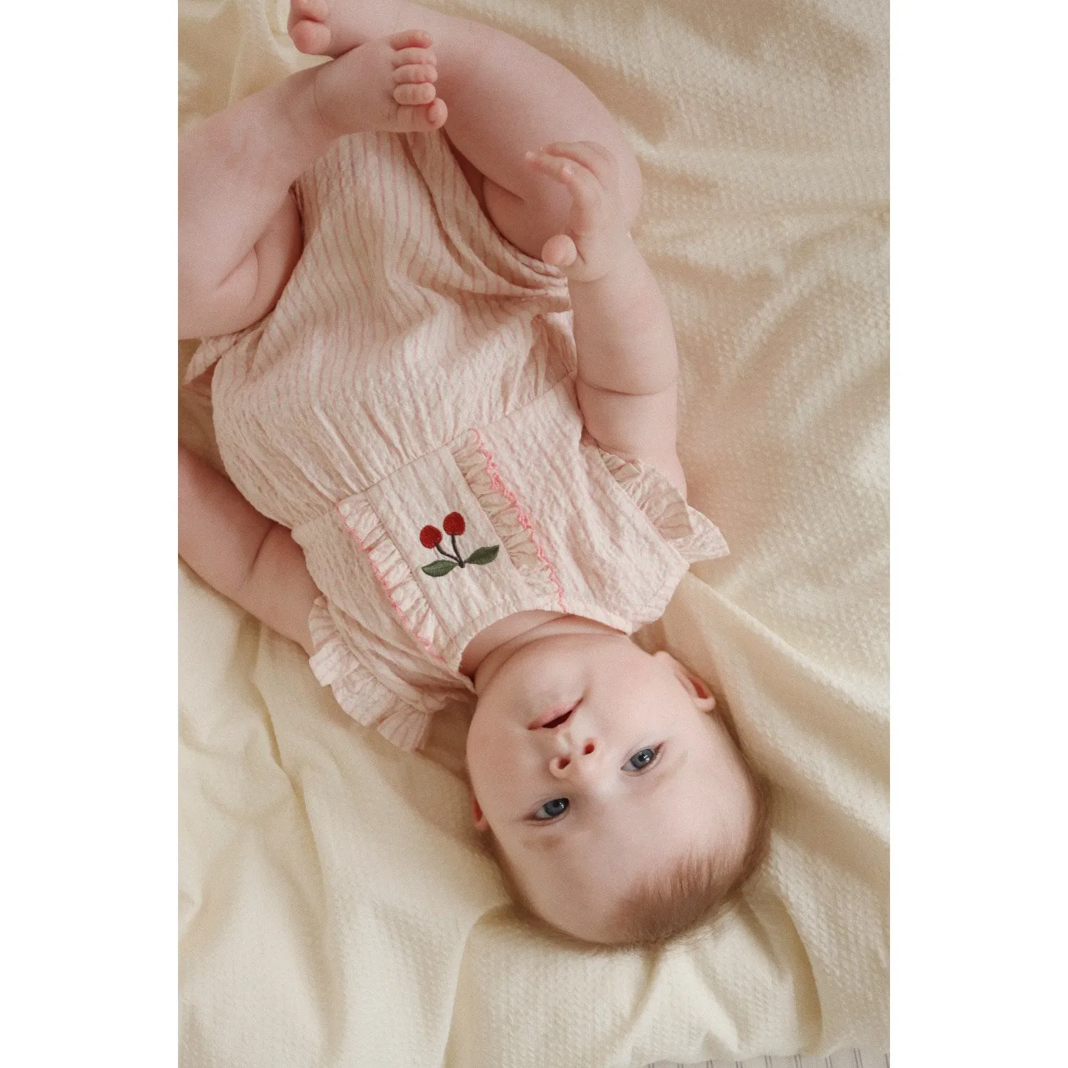 Konges Sljd Peony Stripe Ellie Frill Romper Gots