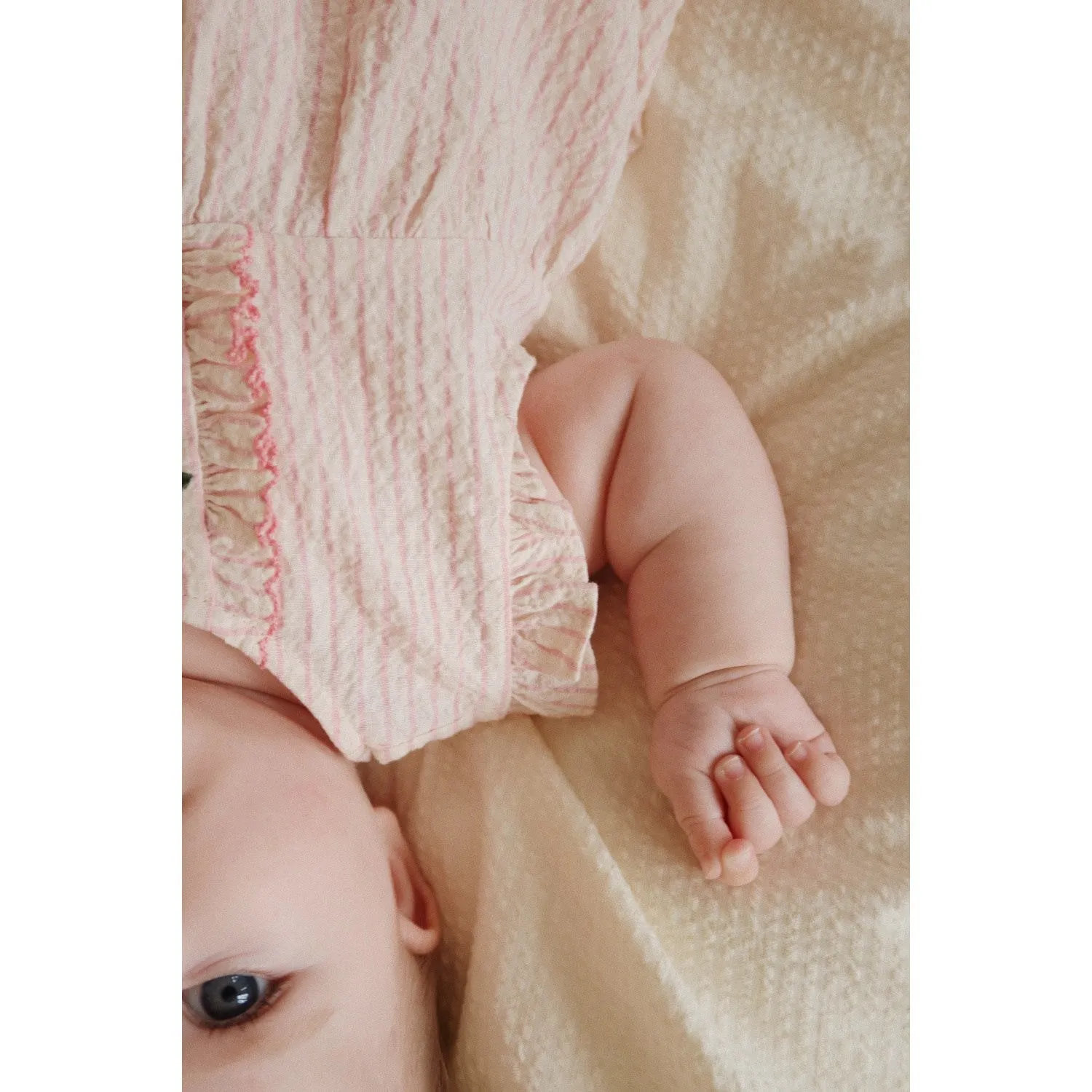 Konges Sljd Peony Stripe Ellie Frill Romper Gots