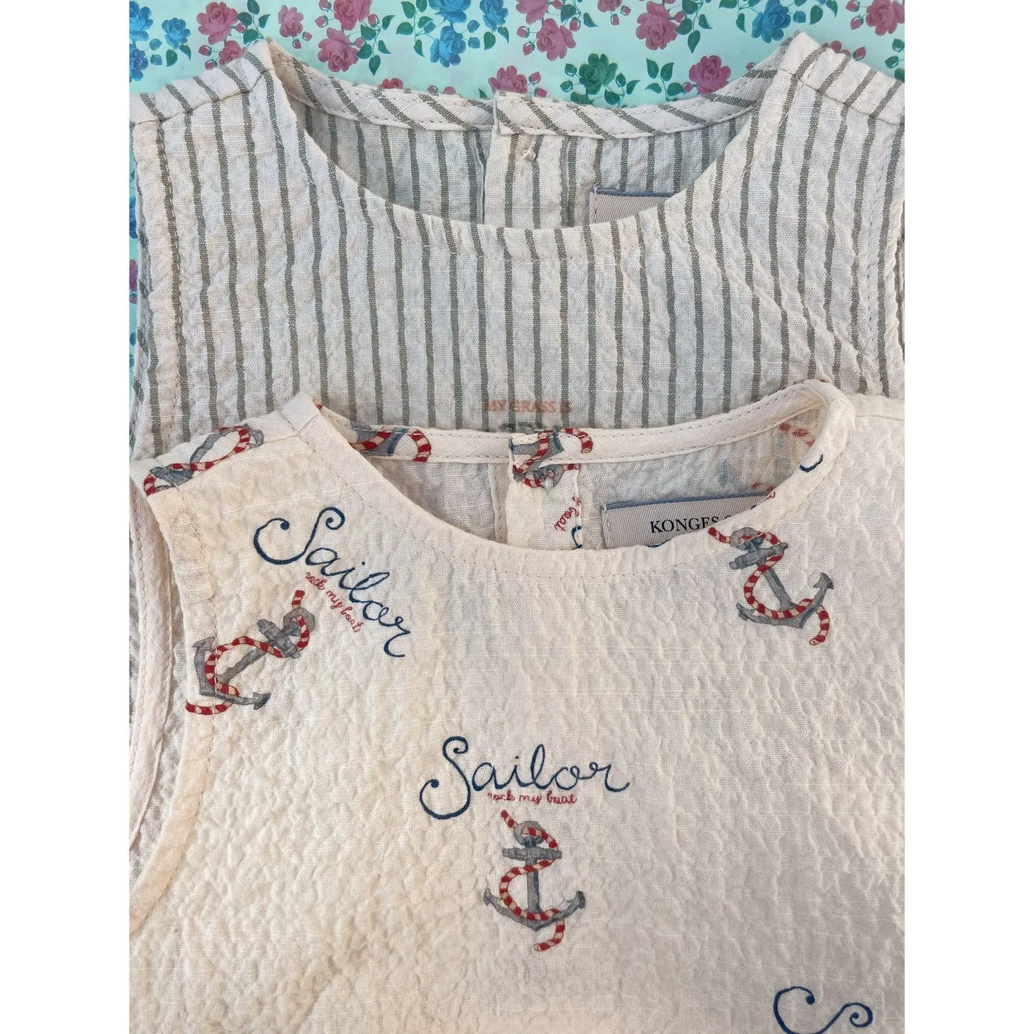 Konges Sljd Stripe Bluie Elliot Romper Gots