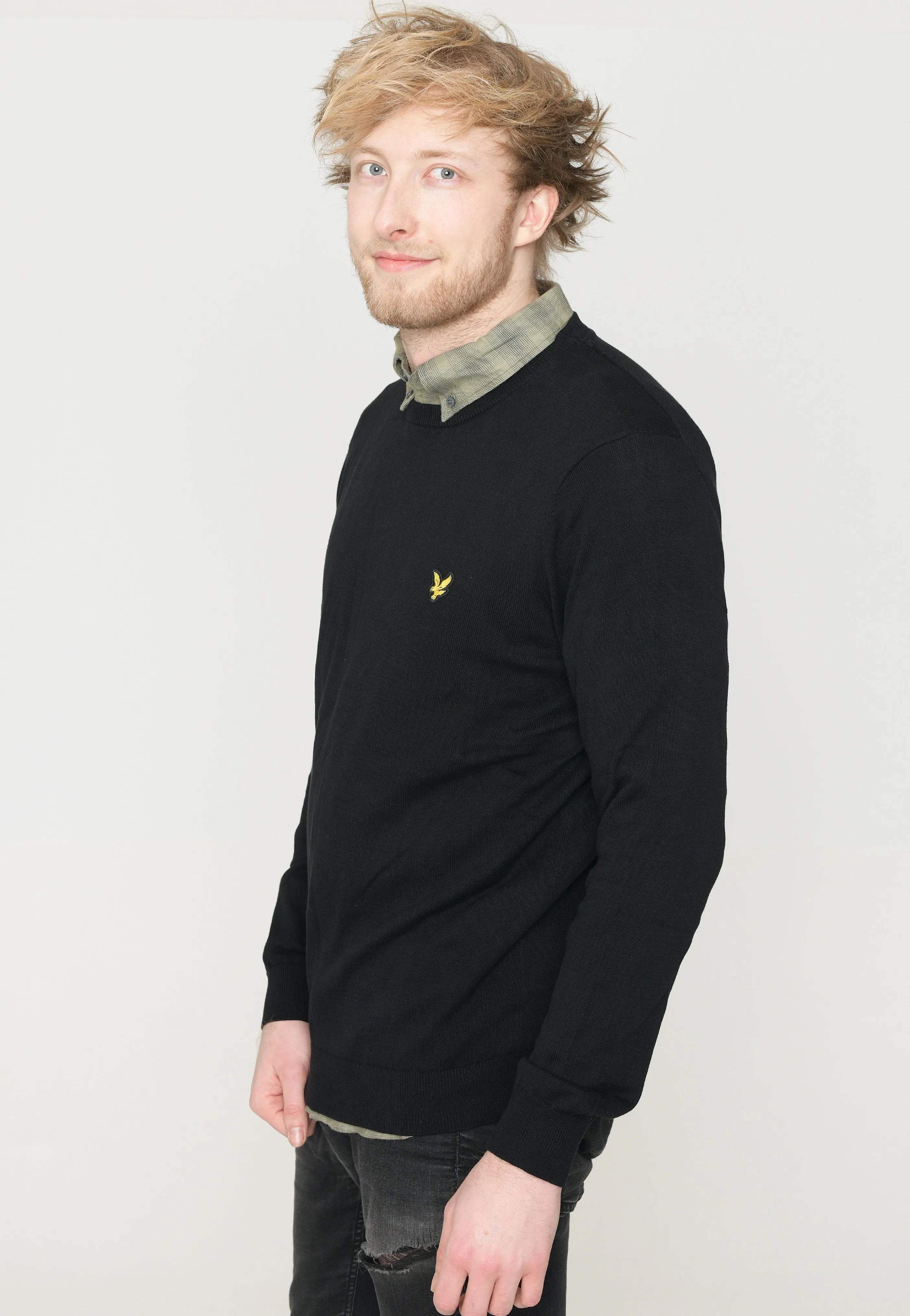 Lyle & Scott - Cotton Crew Neck Jet Black - Pullover