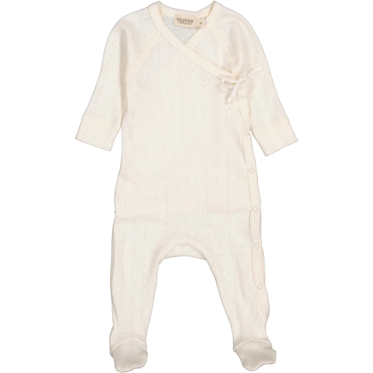 MarMar New Born Modal Pointelle Flour White Rubetta Onesie