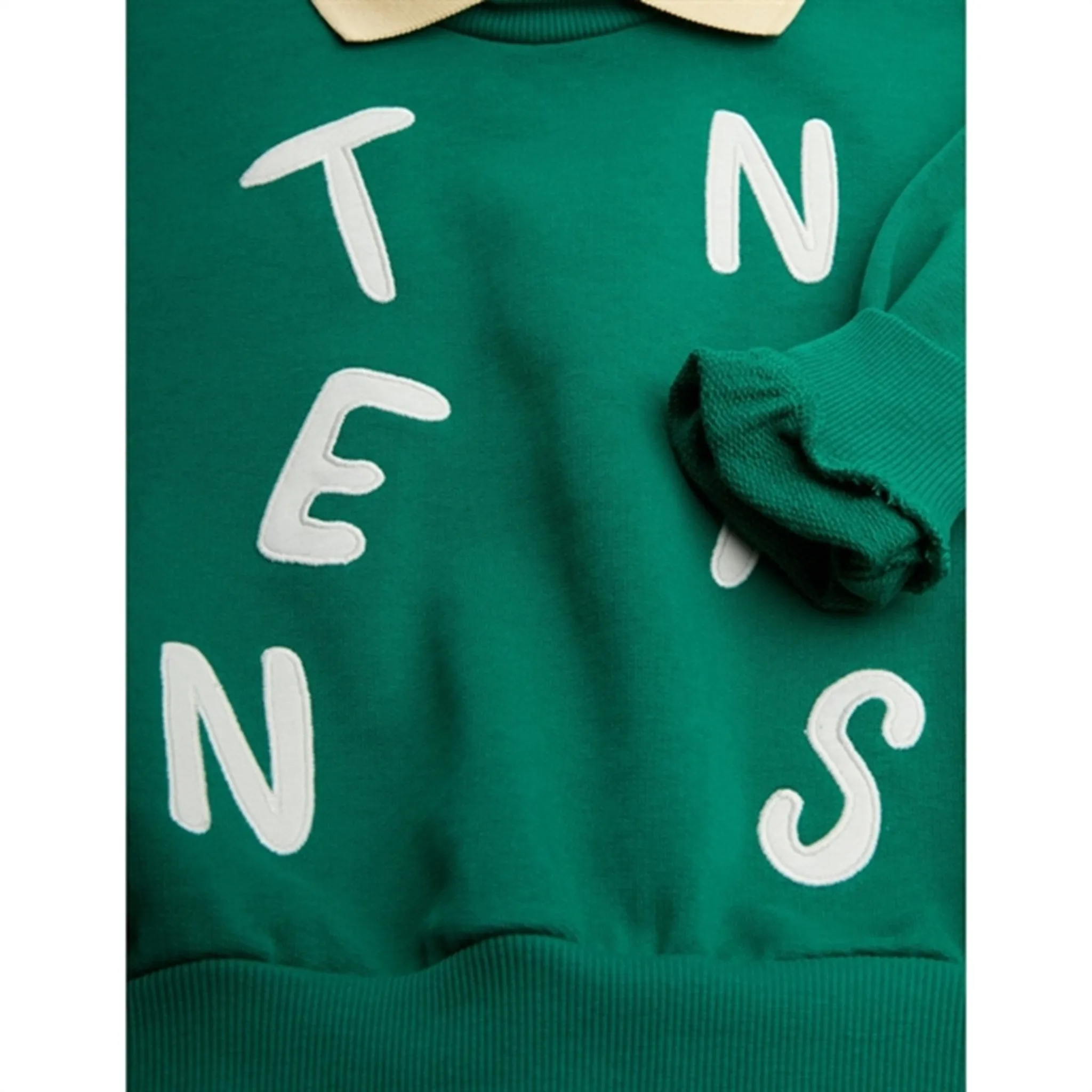 Mini Rodini Green Tennis Application Collar Sweatshirt
