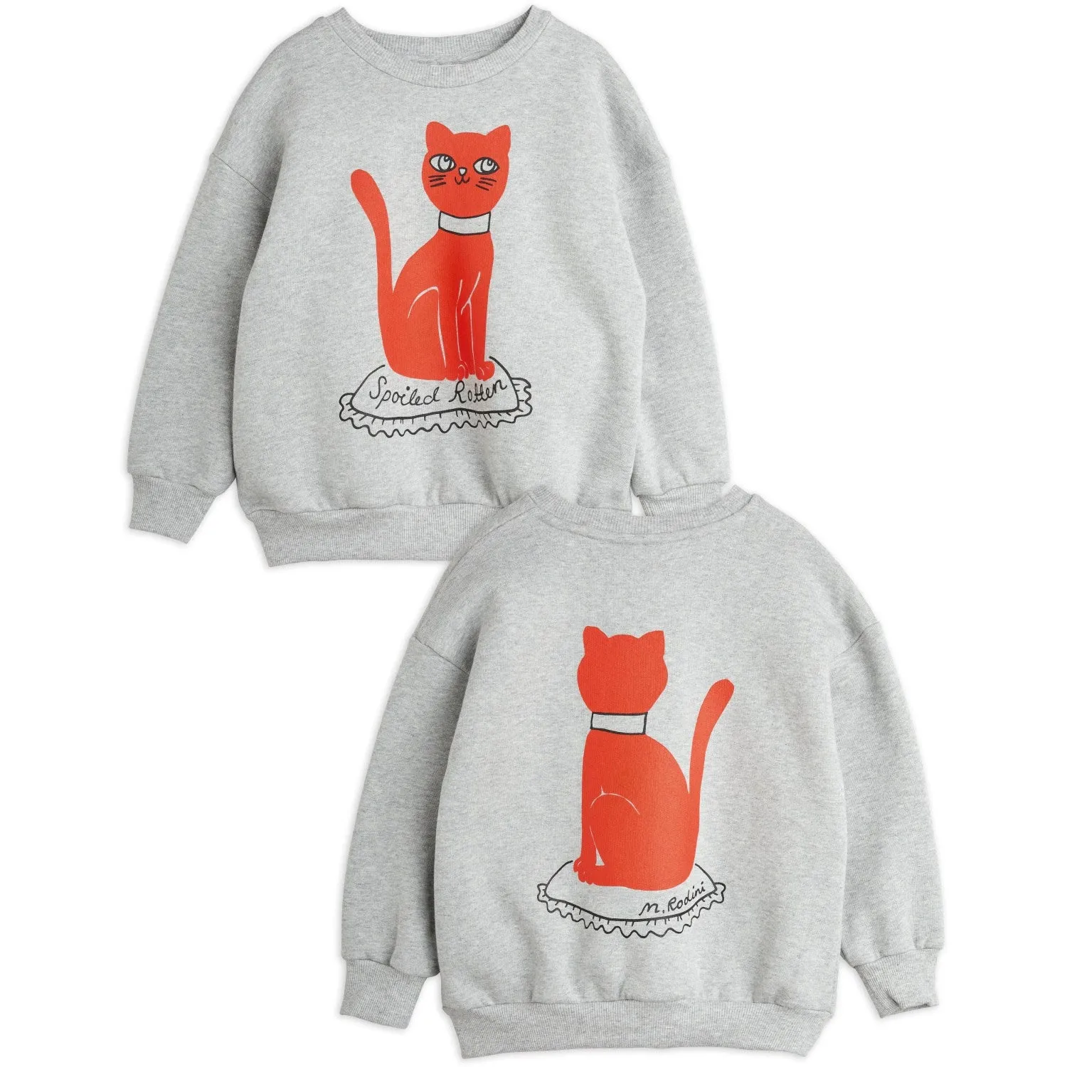 Mini Rodini Grey Melange Cat Sp Sweatshirt