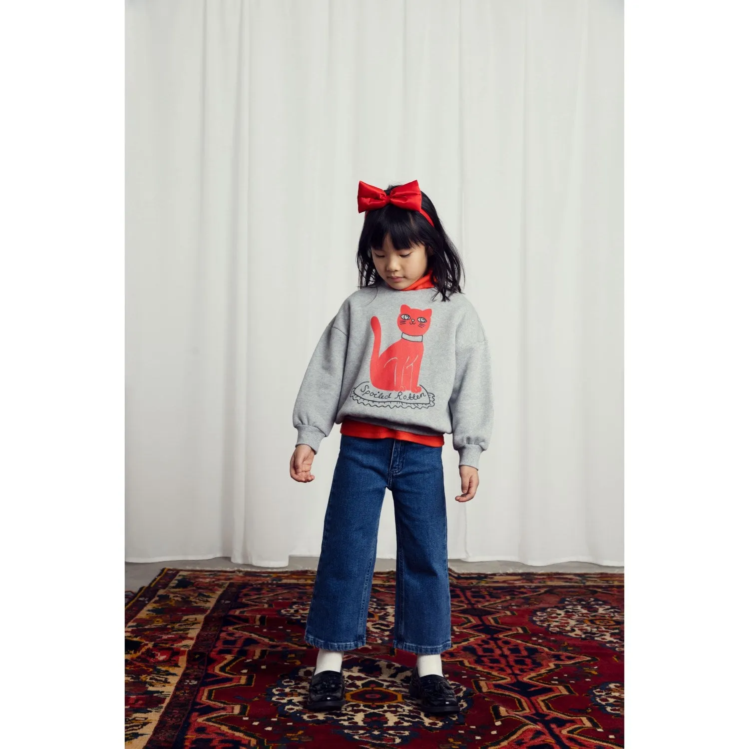 Mini Rodini Grey Melange Cat Sp Sweatshirt