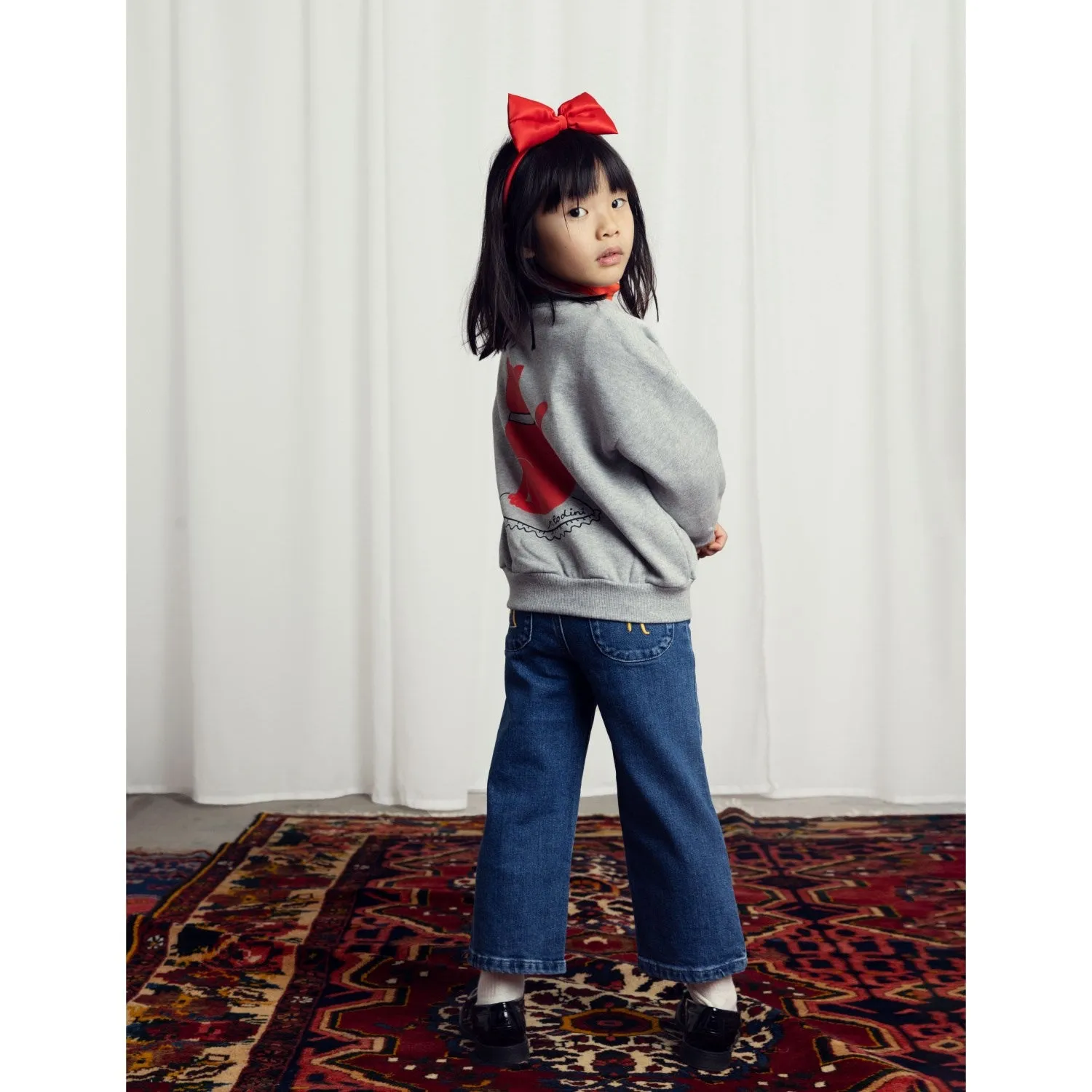 Mini Rodini Grey Melange Cat Sp Sweatshirt