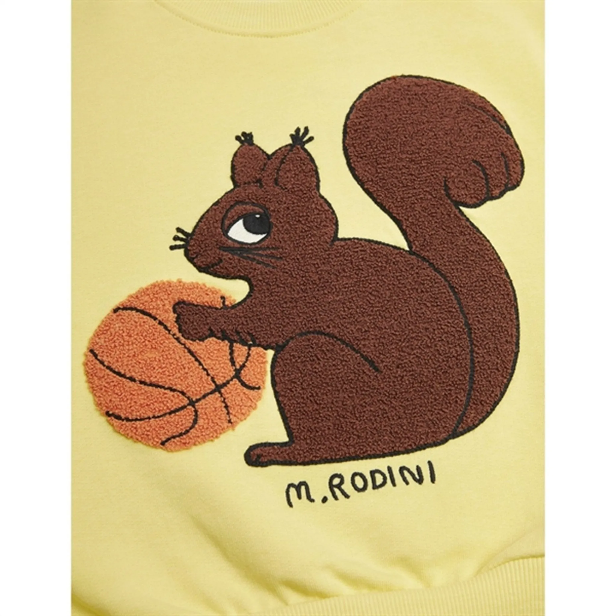 Mini Rodini Yellow Squirrel Chenille Emb Sweatshirt