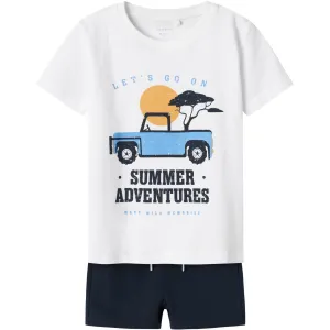 Name It Lucent White Nmmjaspen Ss Shorts Set Pb