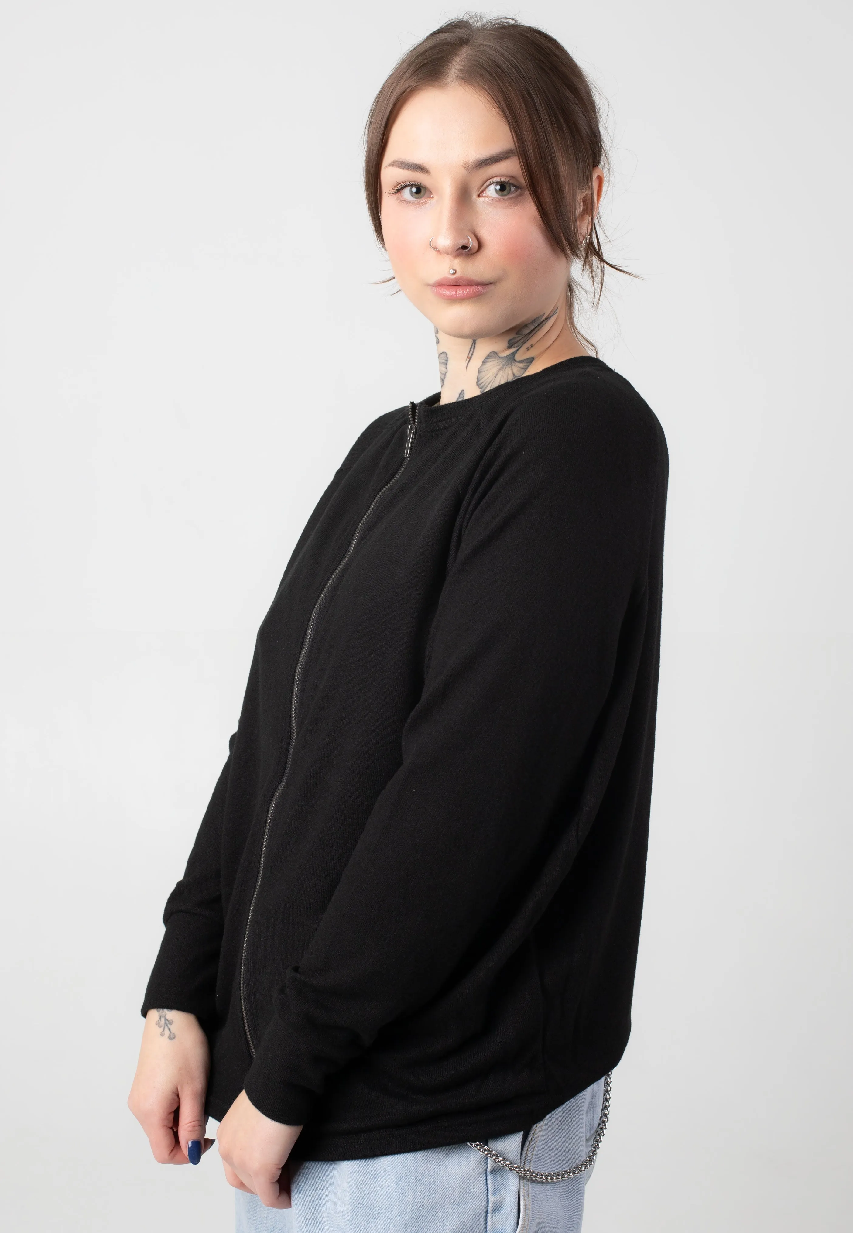 Noisy May - City L/S Zip Black - Top