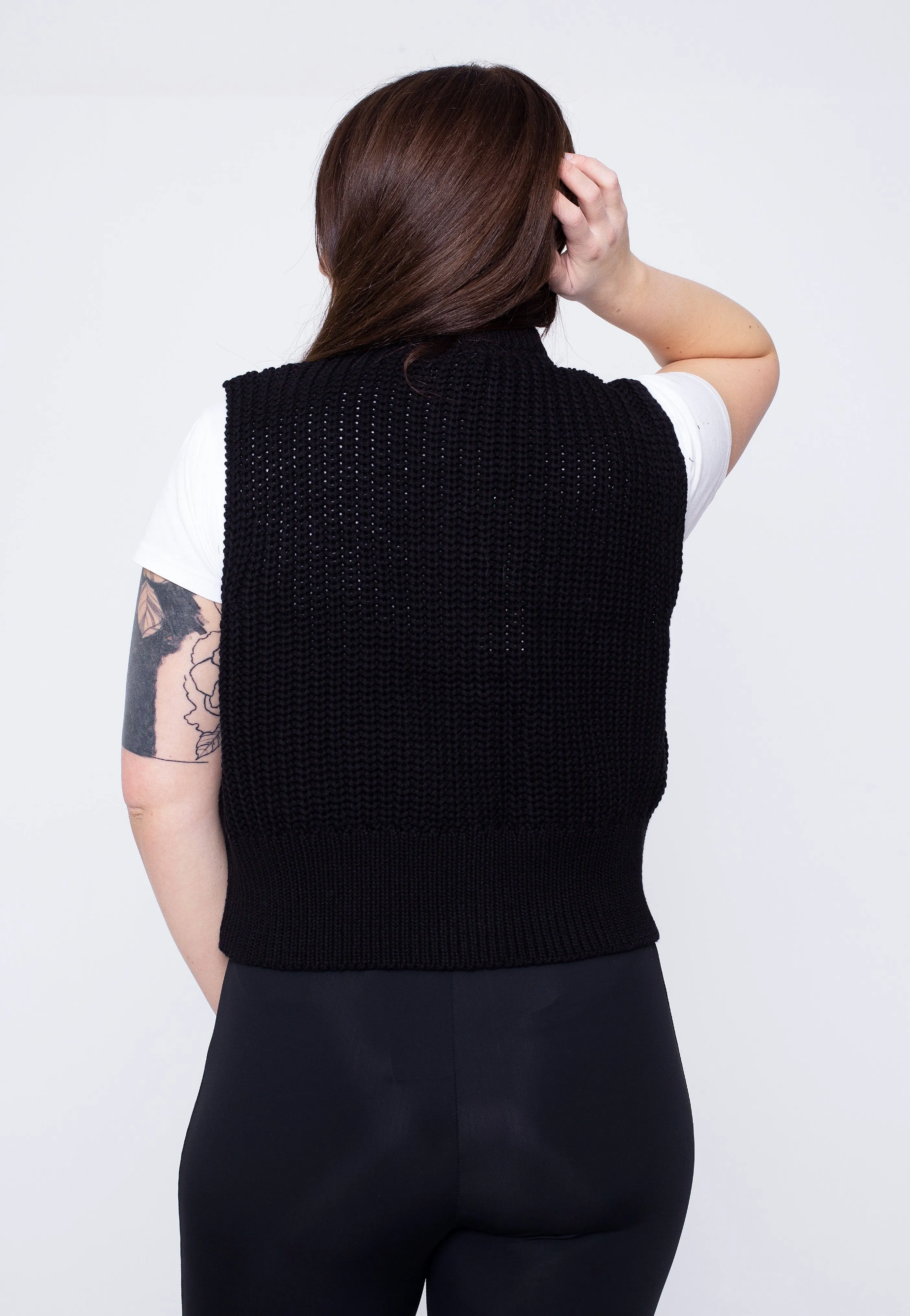 Noisy May - Lucia Zip Knit Black - Pullover