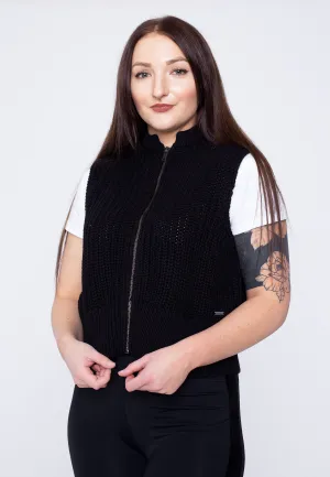 Noisy May - Lucia Zip Knit Black - Pullover