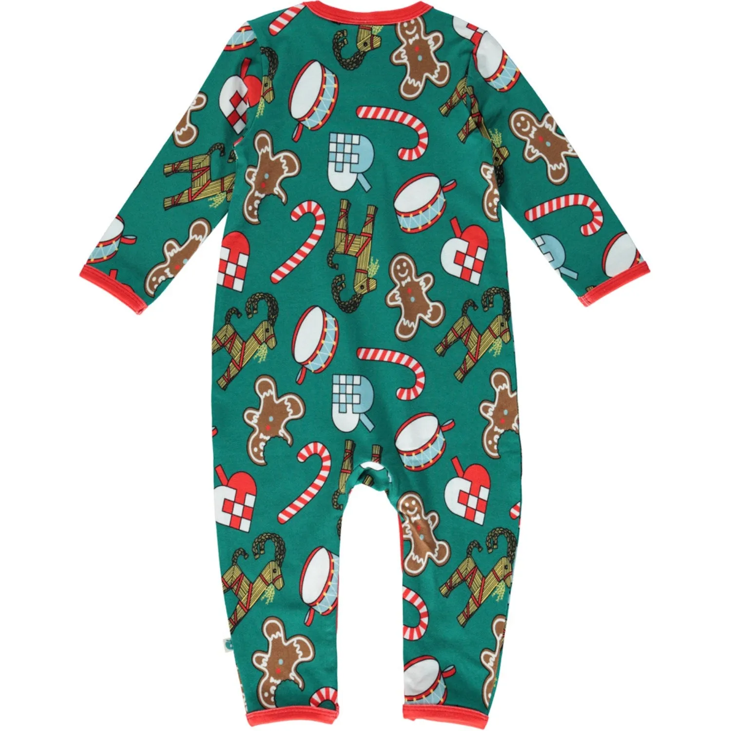 Smfolk Petroleum Green Longrmet Jumpsuit With Christmas Decorations
