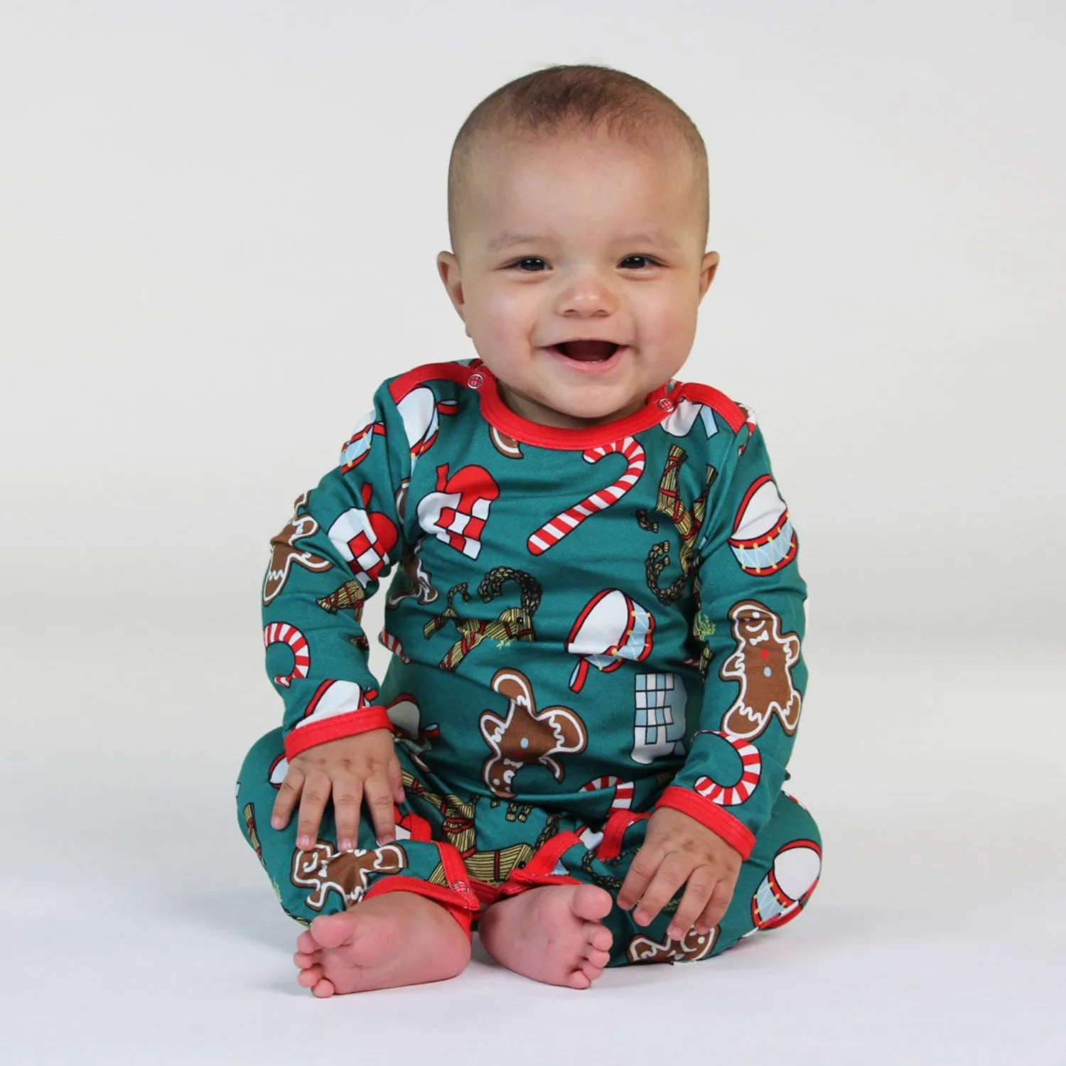 Smfolk Petroleum Green Longrmet Jumpsuit With Christmas Decorations