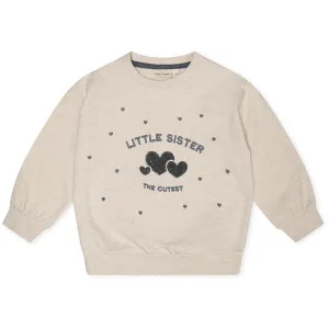 That's Mine Light Creme Melange Finley Little Sister Sweatshirt