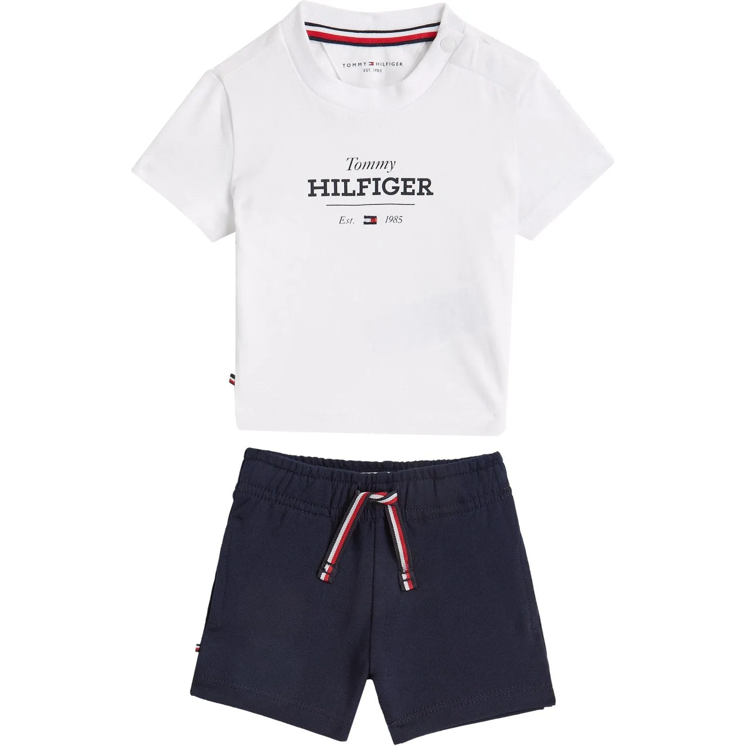Tommy Hilfiger Dark Night Navy Monotype Tee And Short Set