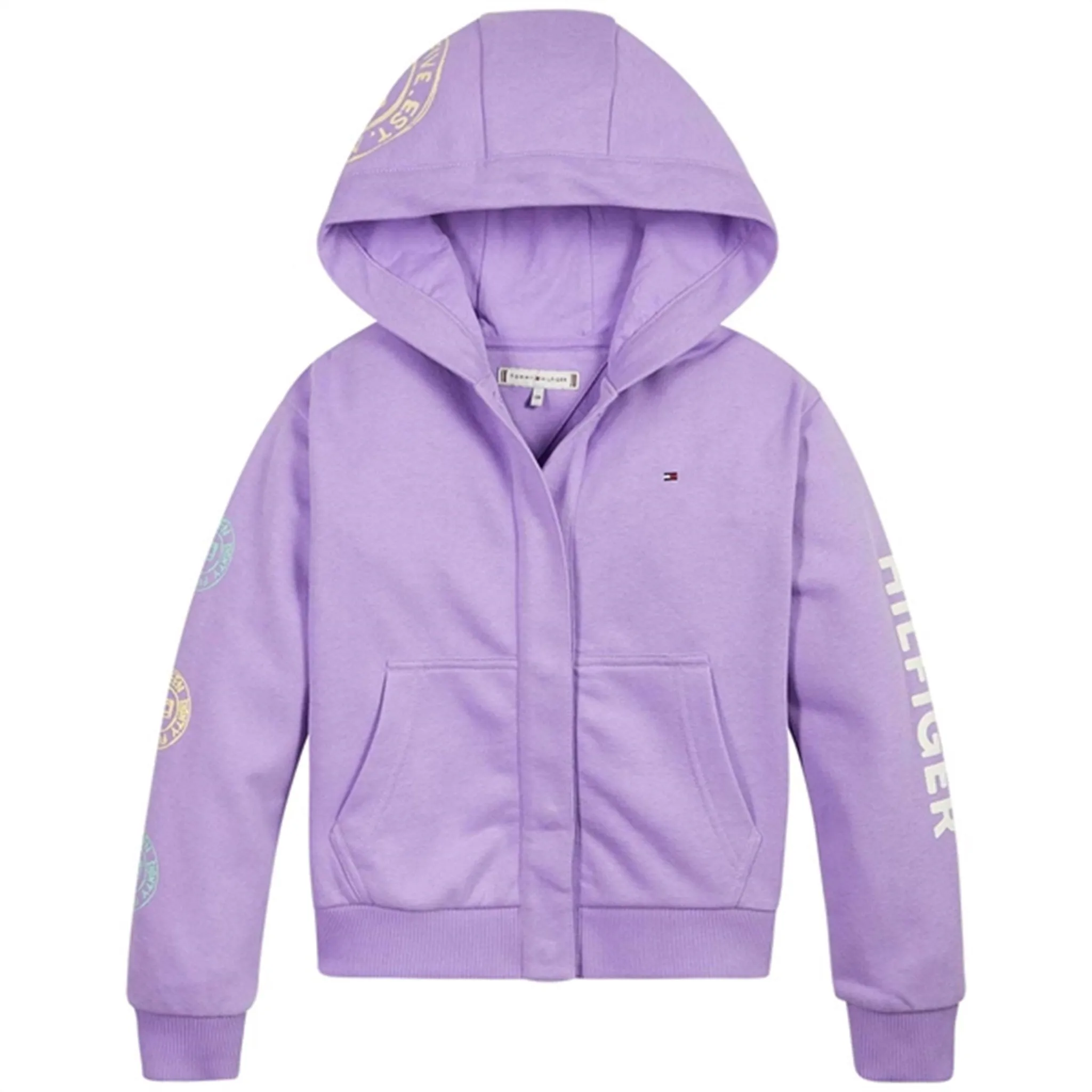 Tommy Hilfiger Overprint Snap Hoodie Violet Viola