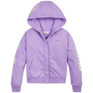 Tommy Hilfiger Overprint Snap Hoodie Violet Viola