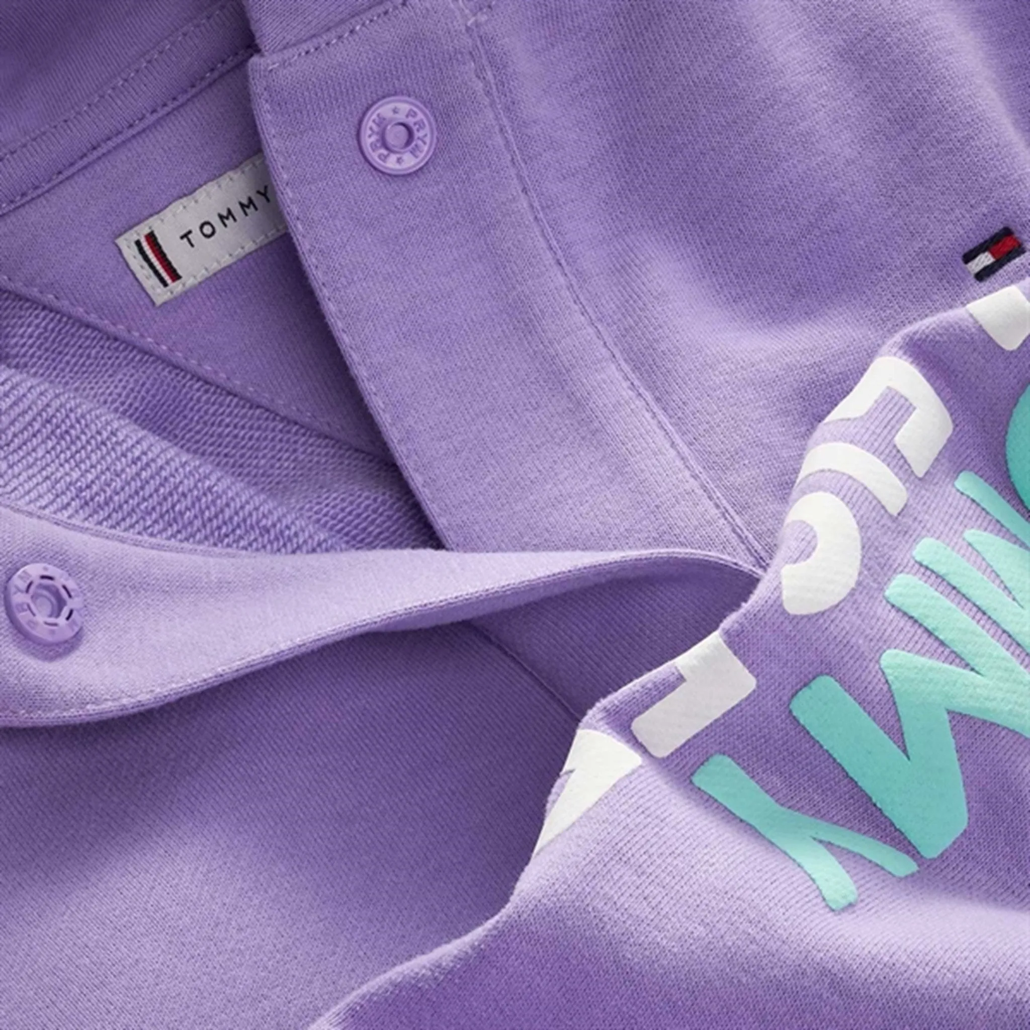 Tommy Hilfiger Overprint Snap Hoodie Violet Viola