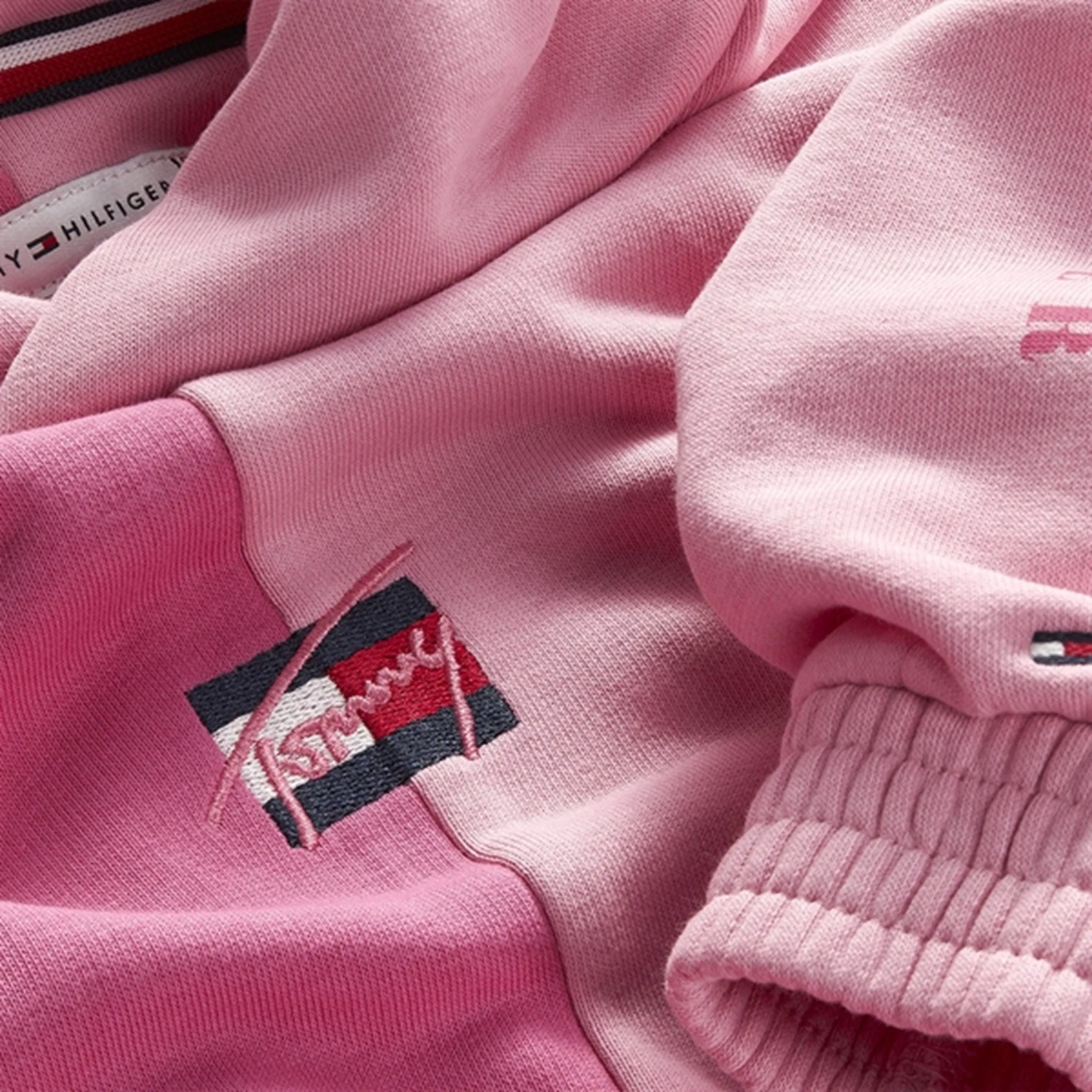 Tommy Hilfiger Two Tone Sleeve Hoodie Fresh Pink