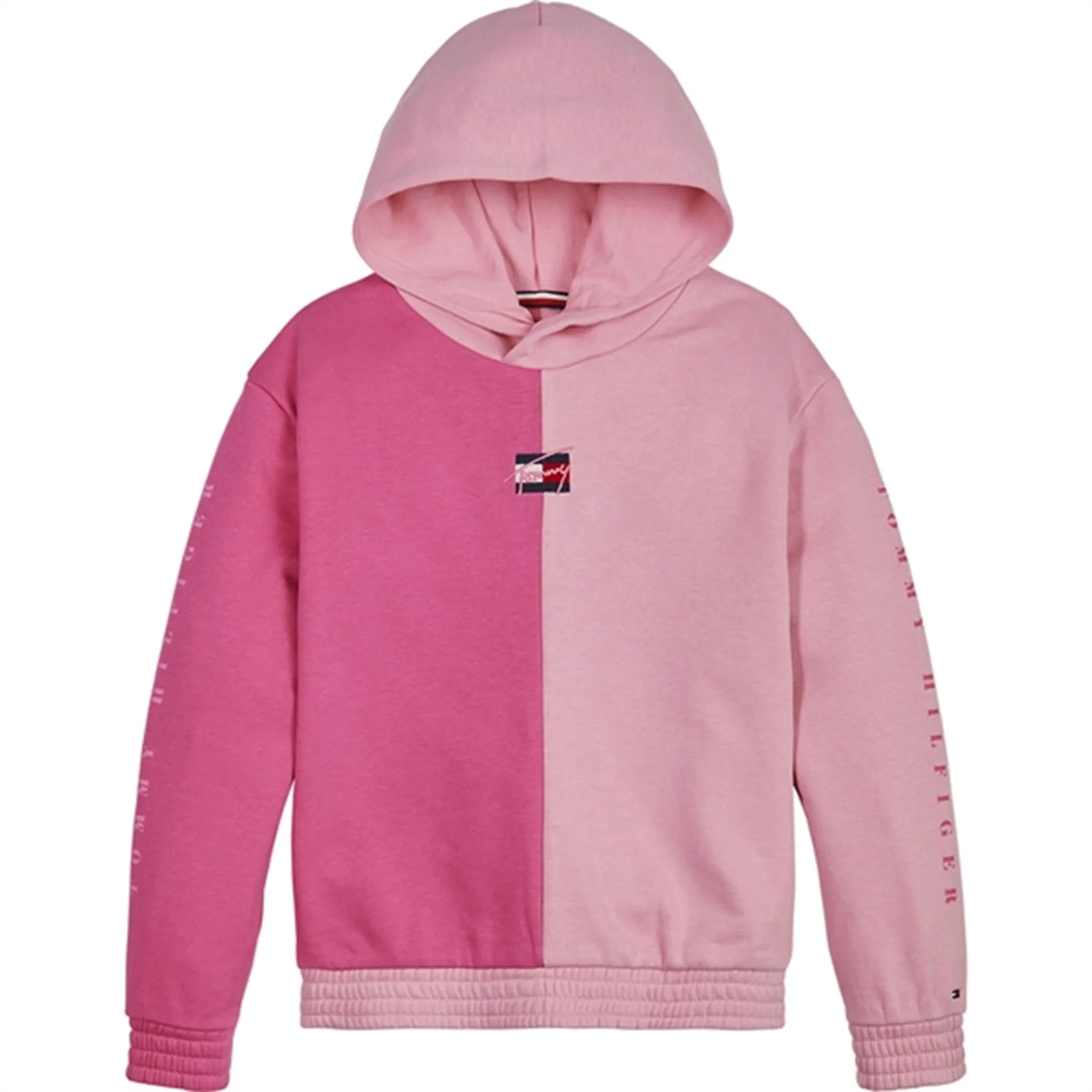 Tommy Hilfiger Two Tone Sleeve Hoodie Fresh Pink